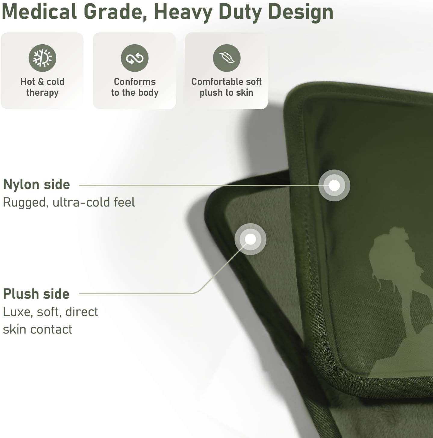 Large Ice Packs for Injuries Reusable - Soft Gel Hot and Cold Packs for Injuries, Hip, Shoulder, Back Pain Relief - 11.5" x 14.5" - Green