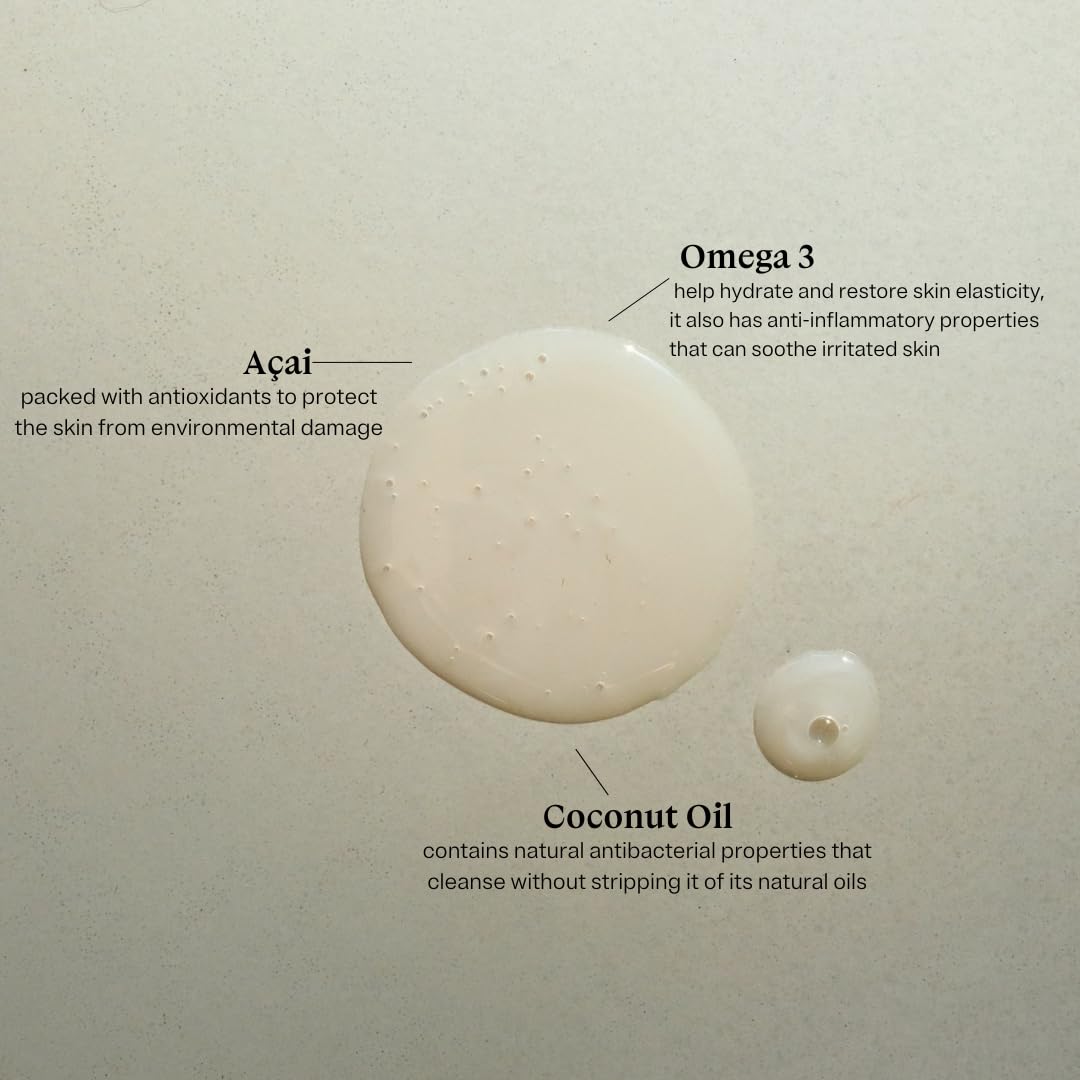 Gente Beauty Tropical Rain Shower Gel – Refreshing Body Wash with Acai & Coconut Hydrating, Sulfate-Free Cleanser for All Skin Types – 10.5 oz