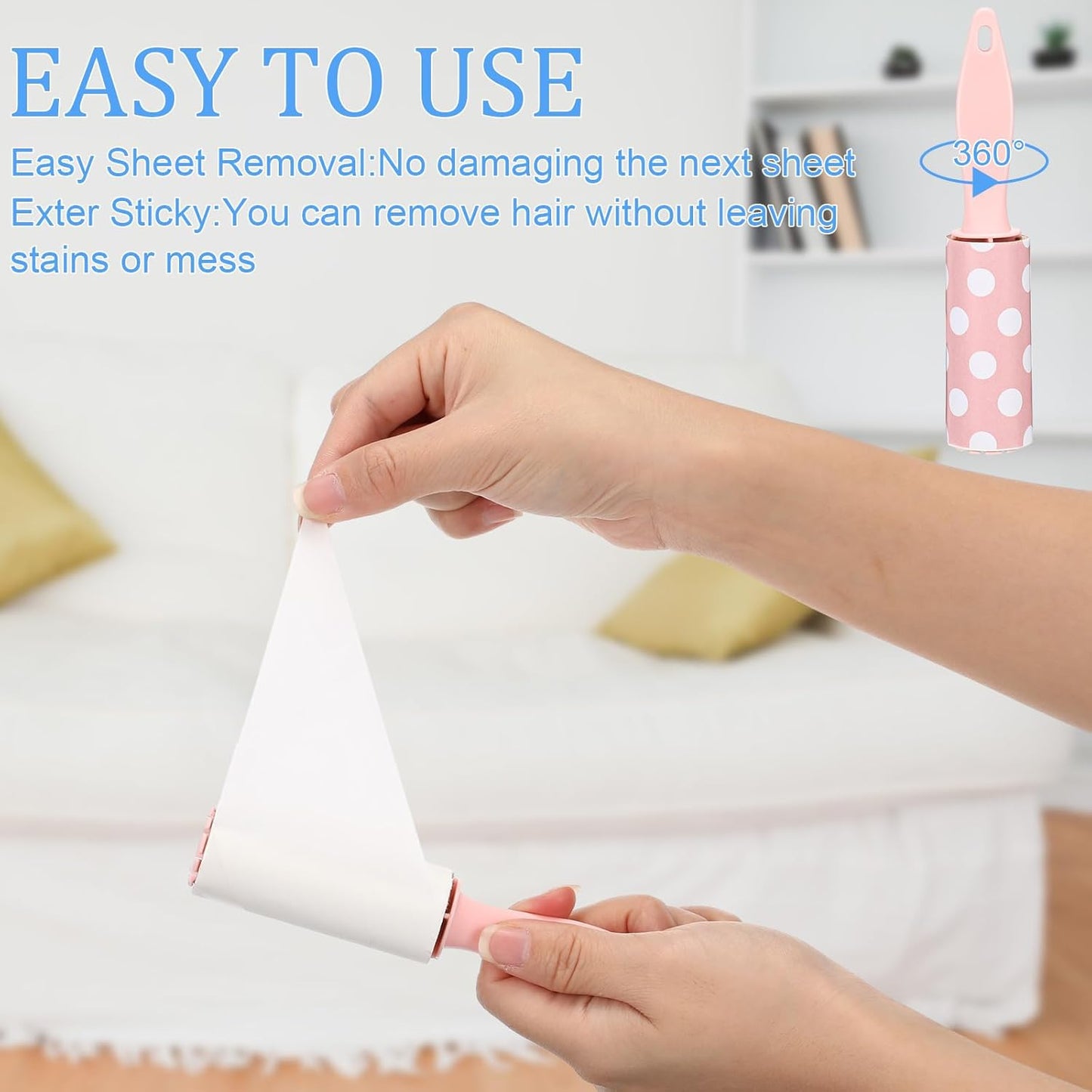 Hushee 24 Pcs Mini Lint Rollers for Pet Hair, Clothes, Gift Bags & More; Travel Size, Compact & Portable; Easy to Use, Comfortable Grip; 720 Sheets, Versatile Application