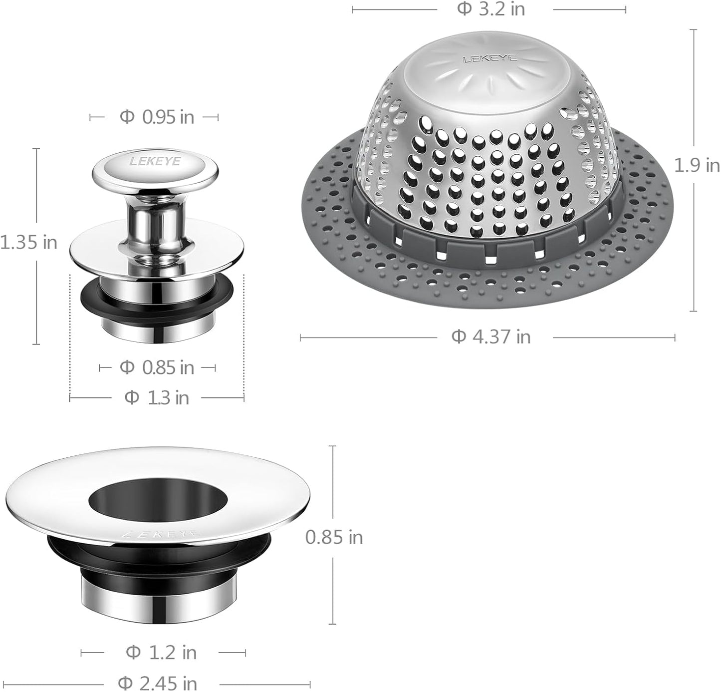 LEKEYE Shower Drain Hair Catcher | Bathtub Stopper/Shower Drain Cover/Drain Protector for Bathtub and Bathroom