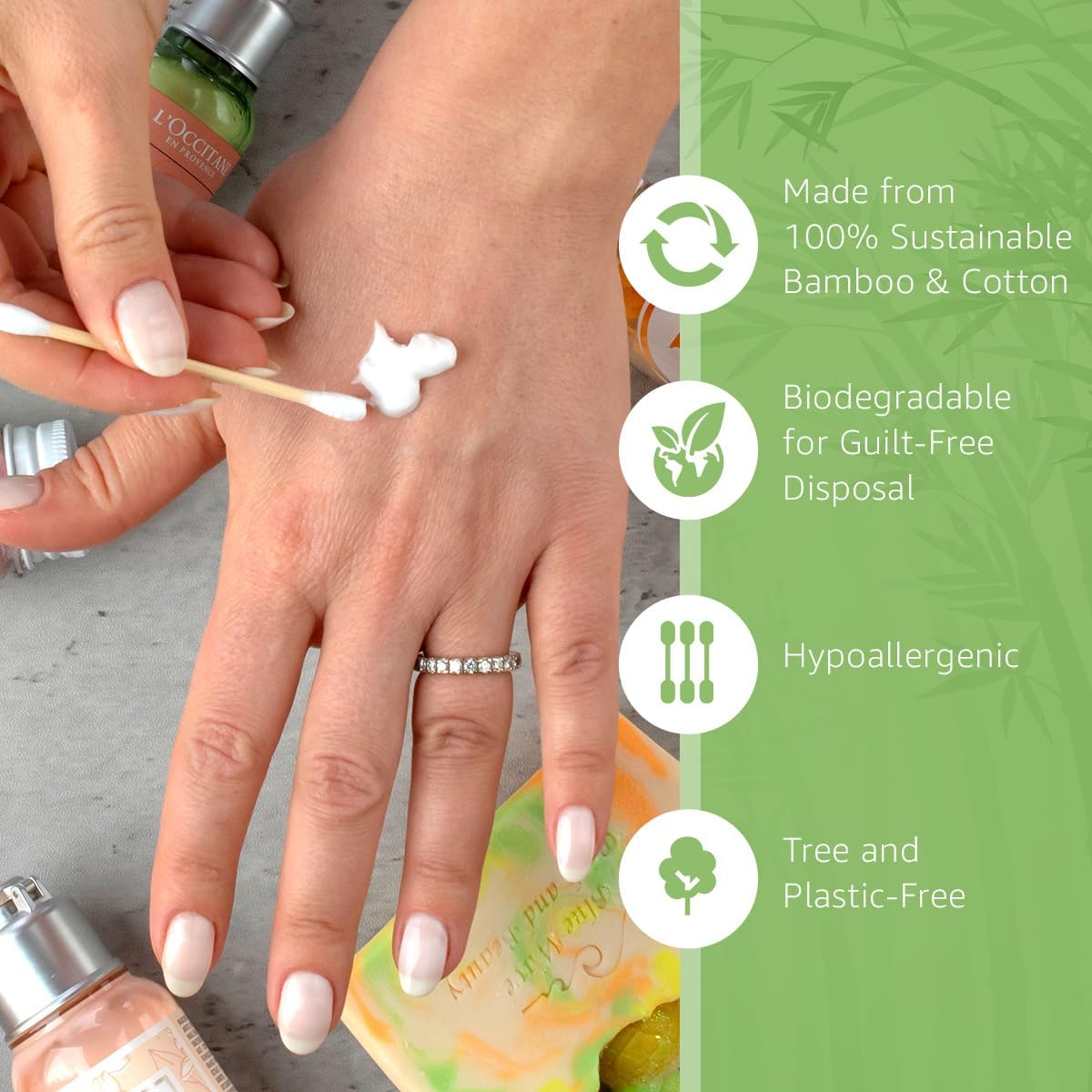 100% Bamboo Ear Cotton Swabs (5000-Pack) | Double Tipped Cotton Buds for Ear | Biodegradable Beauty & Personal Care Items | FSC Certified & Hypoallergenic | For All Ages & Pets