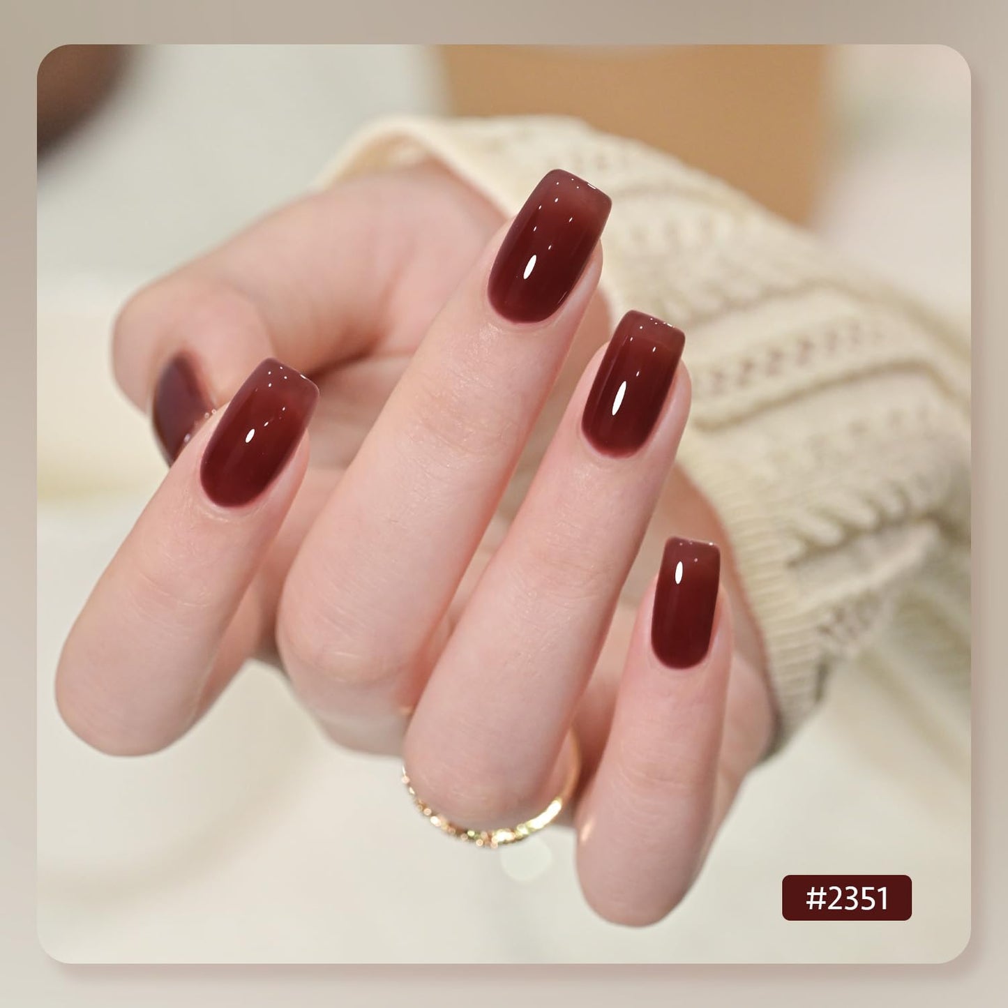 GAOY Jelly Gel Nail Polish of 6 Transparent Milker Nude Brown Red Pink Colors Sheer Gel Polish Kit for Salon Manicure and Nail Art DIY at Home