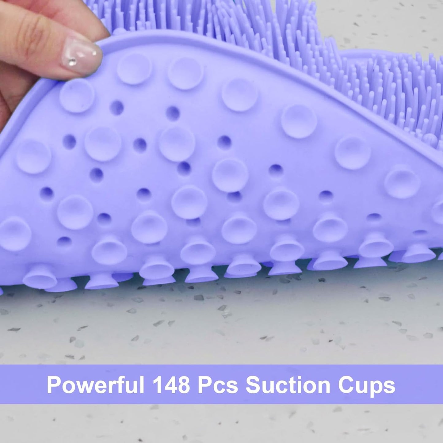 BESKAR Shower Foot Scrubber Mat with Non-Slip Suction Cups, Foot Spa Brush for Cleaning & Exfoliating Your Feet No Bend, Foot Points Reflexology Mat for Relax Your Feet