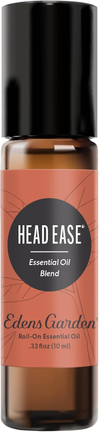 Edens Garden Head Ease Essential Oil Roll-On Blend- 100% Pure Premium Grade, Natural, Therapeutic, Aromatherapy, Kid & Skin Safe, The Best for Wellness, Tension Pre-Diluted 10 ml (.33 fl oz)