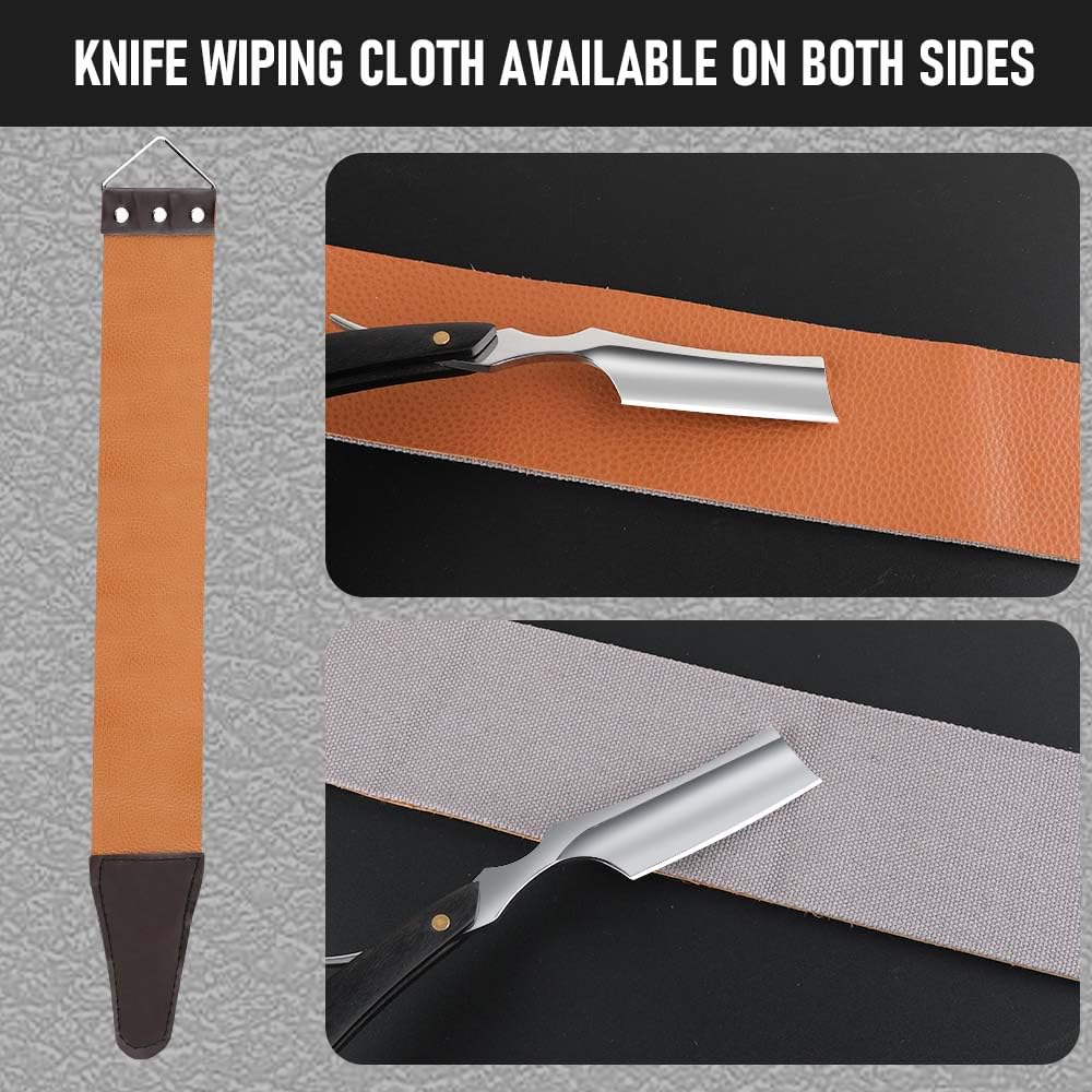 Professional Straight Edge Barber Razor,Straight razors for men, Premium Stainless Steel Shaver Razor with Shaving Strop for Men Home & Salon Grooming Using (NO.187)