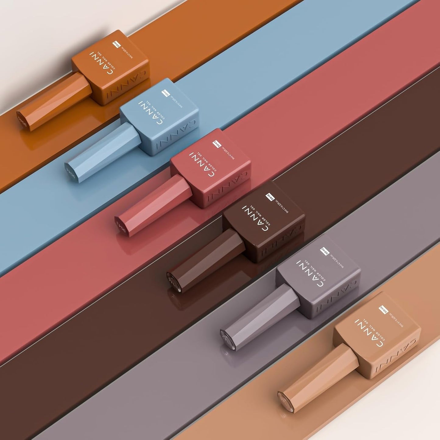 CANNI 6 Colors 9 ML Hema-Free Brown Gel Nail Polish Set, Dark Chocolate Brown Gel Polish Kit Fall Light Colors, Soak Off LED Nail Gel Manicure Kit DIY at Home Salon Gifts