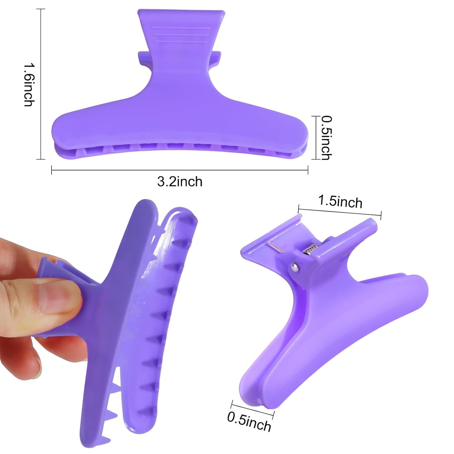 Ondder Butterfly Hair Claw Clips for Styling & Sectioning - Pro Hair Clamp Clips for Makeup, Cutting & Coloring - Hair Accessories for Women & Girls