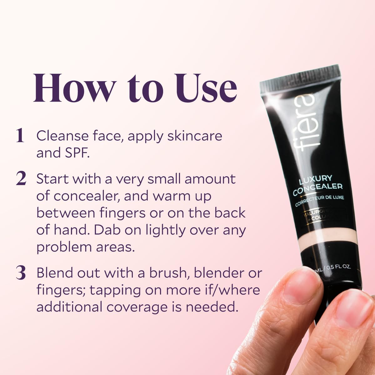 Fièra Luxury Concealer & Foundation with Anti-Aging Ingredients - Full Coverage for Dark Circles, Wrinkles, Fine Lines, and Spots, All-Day Wear For Mature Skin - Deep, 0.5 FL. OZ. / 15 ML