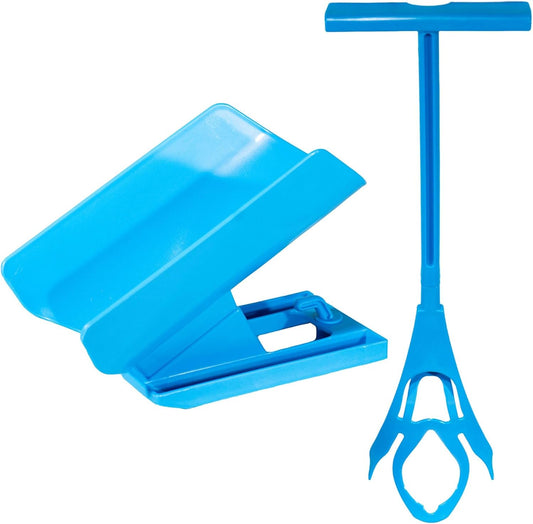 OrthoSleeve Sock Aid Device with Handle, Easy On Off Sock Assistant, Blue, Mobility Aid for Limited Range of Motion