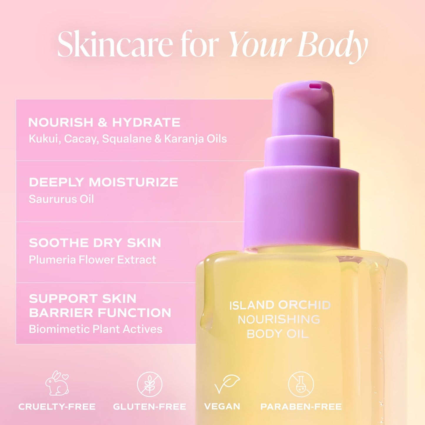 Saltair Body Oil. Luxurious Island Orchid After Shower and Bath Oil Moisturizer for Women. Botanical, Non-Greasy, and Well-Absorbing Lotion for Hydrating Dry Skin. 4oz Pump Bottle