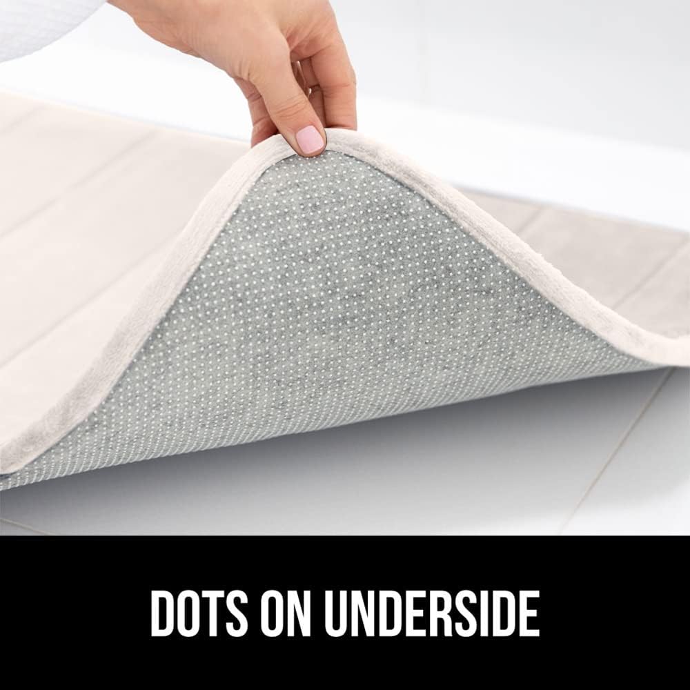 GORILLA GRIP Memory Foam Bath Mat, Soft Absorbent US Designed Bathroom Rug, Gripping Dots Machine Washable Bathmat, Cushioned Floor Mats, Shower Sink Rugs Room Décor Accessories, 24x17 Cream