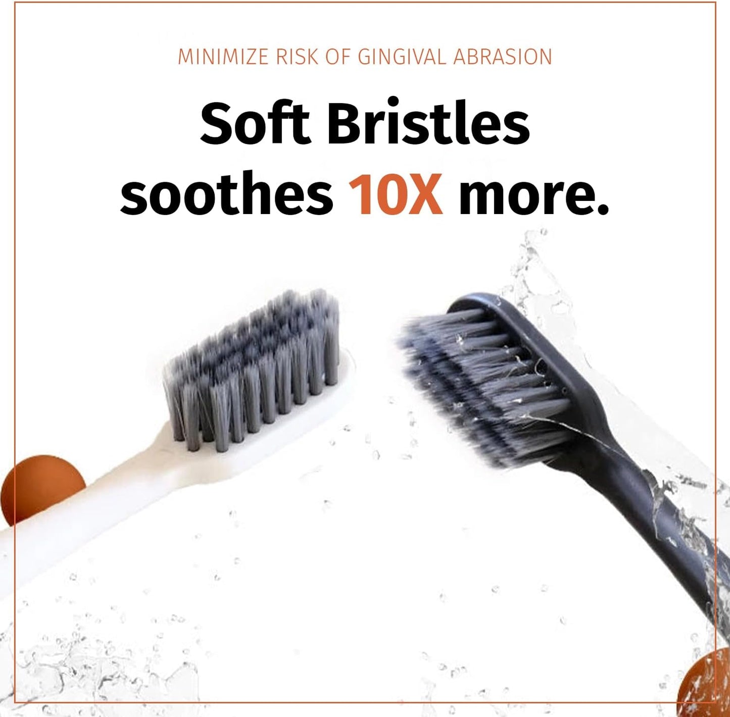 TOKII Tongue Scraper Cleaner Charcoal Bristles Toothbrush for Bad Breath with Waterproof Pouch for Travel, Hygienic Stand and Enviromentally Friendly (White, Pack of 1)