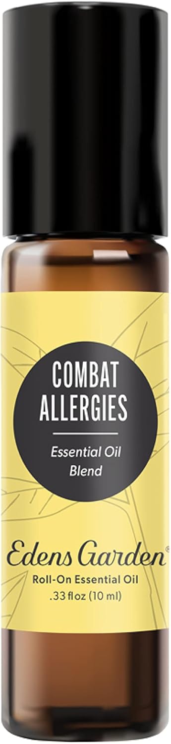 Edens Garden Combat Allergies Essential Oil Roll-On Blend- 100% Pure Premium Grade, Natural, Therapeutic, Aromatherapy, Kid & Skin Safe, The Best for Health, Wellness Pre-Diluted 10 ml (.33 fl oz)