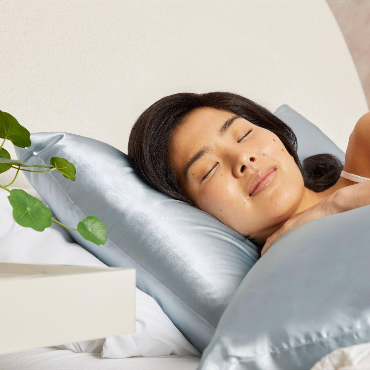 Kitsch Satin Pillowcase with Zipper for Hair & Skin, Softer Than Silk Pillow Cases Queen, Wrinkle-Free, Smooth and Cooling Satin Pillow Covers, Standard Size 19"x26", Haze Blue