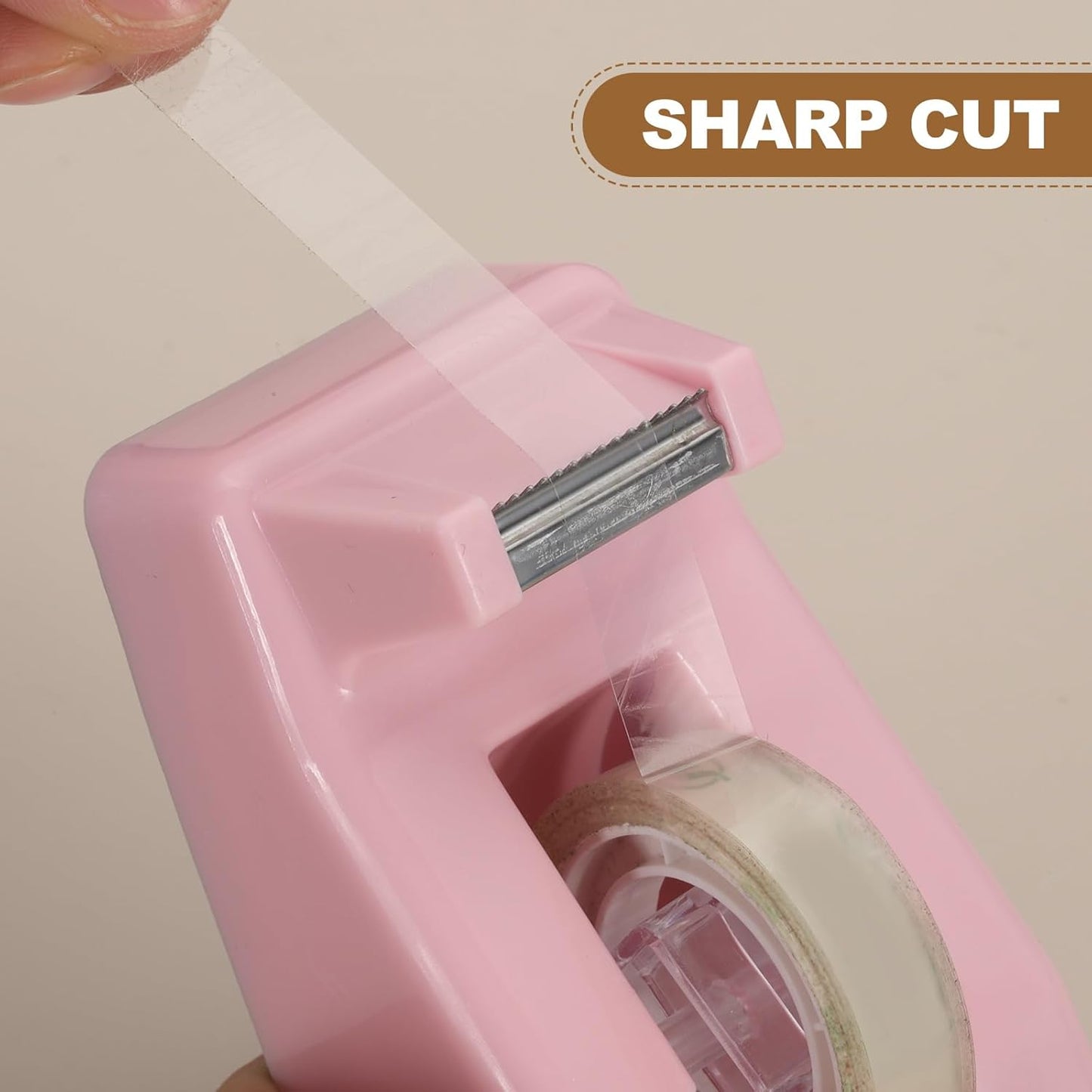 PATIKIL 2pcs Tape Dispenser Desk, Small Tape Dispenser Cute Desktop Dispenser Holder for Tape Office Desktop, Pink Purple