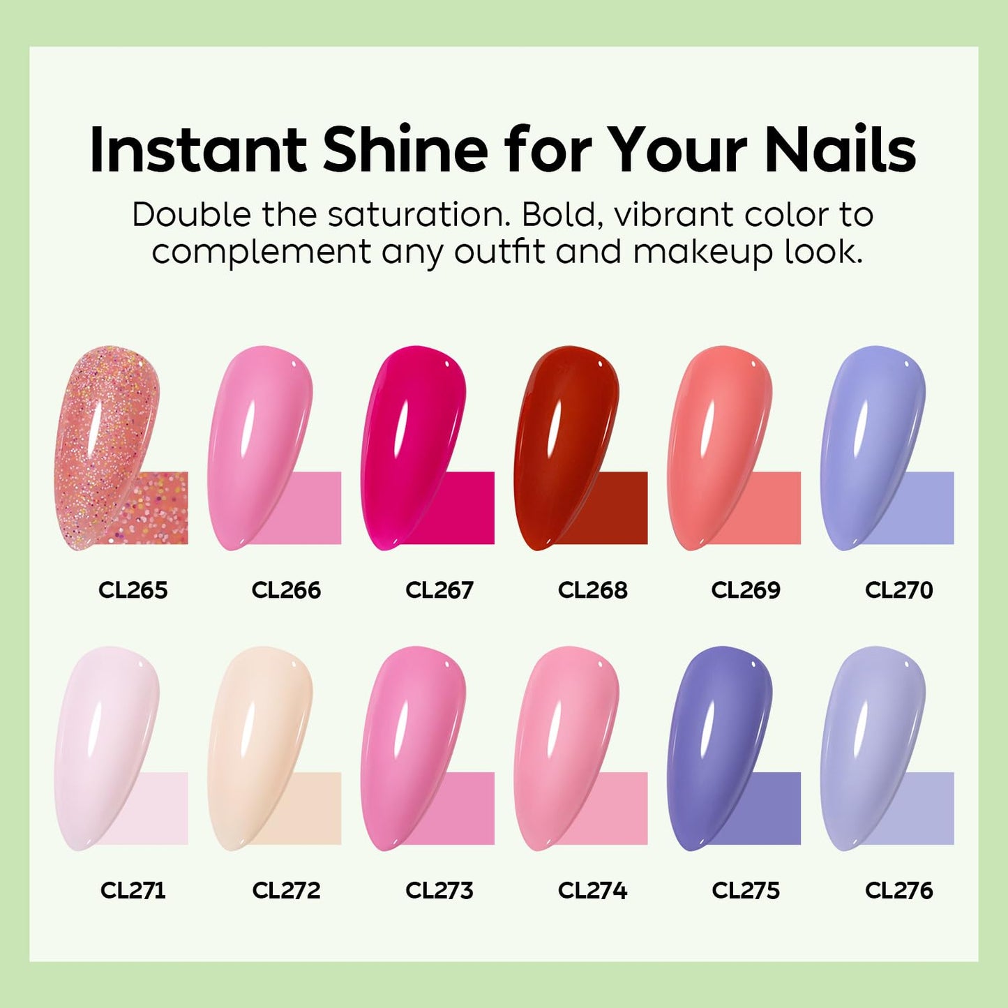 Luxbon 12 pcs Gel Nail Polish Set - Summer Color Set Long Lasting Gel Polish, uv led Soak Off Nail Art Designs Manicure Kit 005