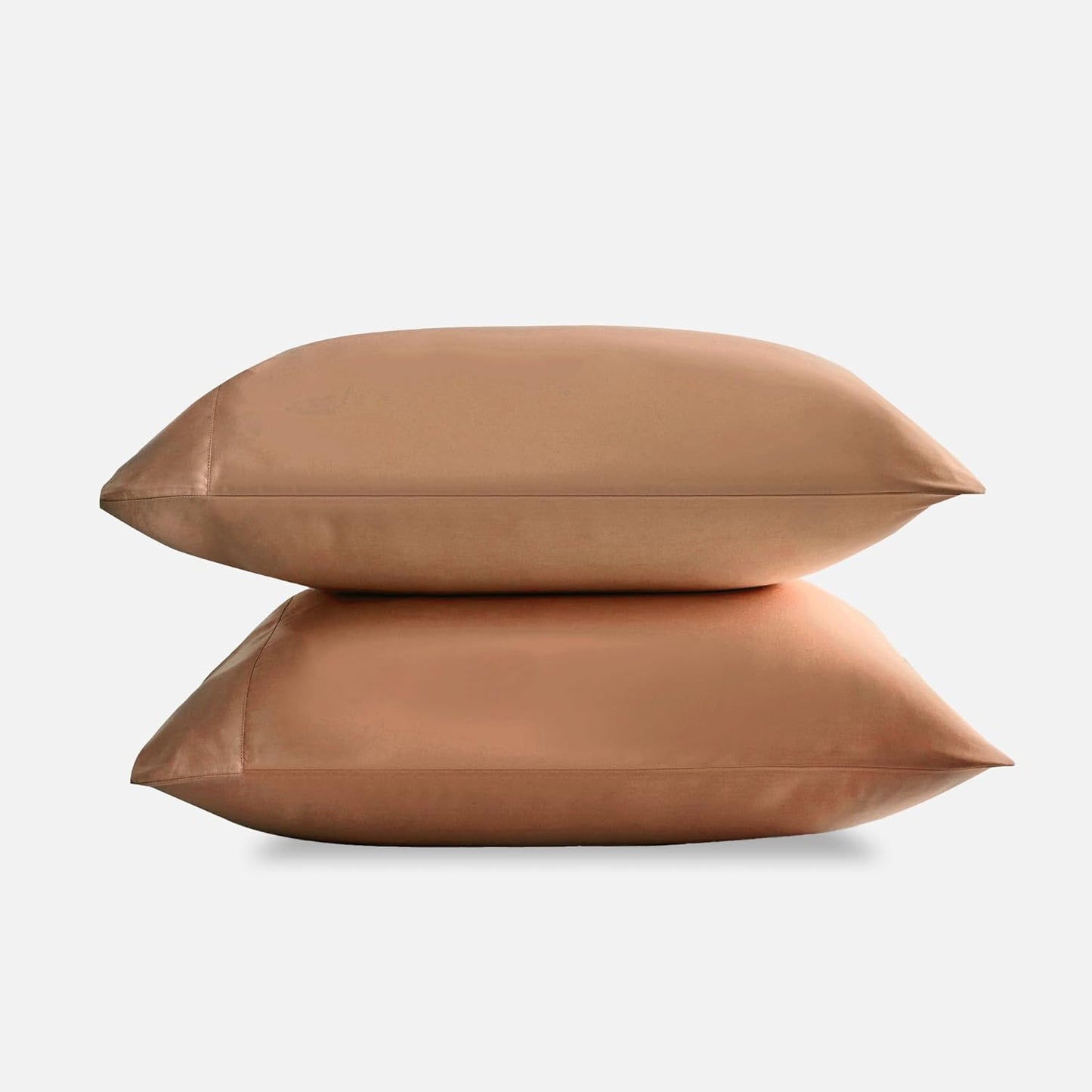 DOZ Pillowcase Set, 100% Viscose derived from Bamboo, Organically Grown, Buttery Soft, Silky, Breathable, Cooling, Oeko-TEX, High GSM, 2-Pack, Envelope Closure (Queen, Clay)