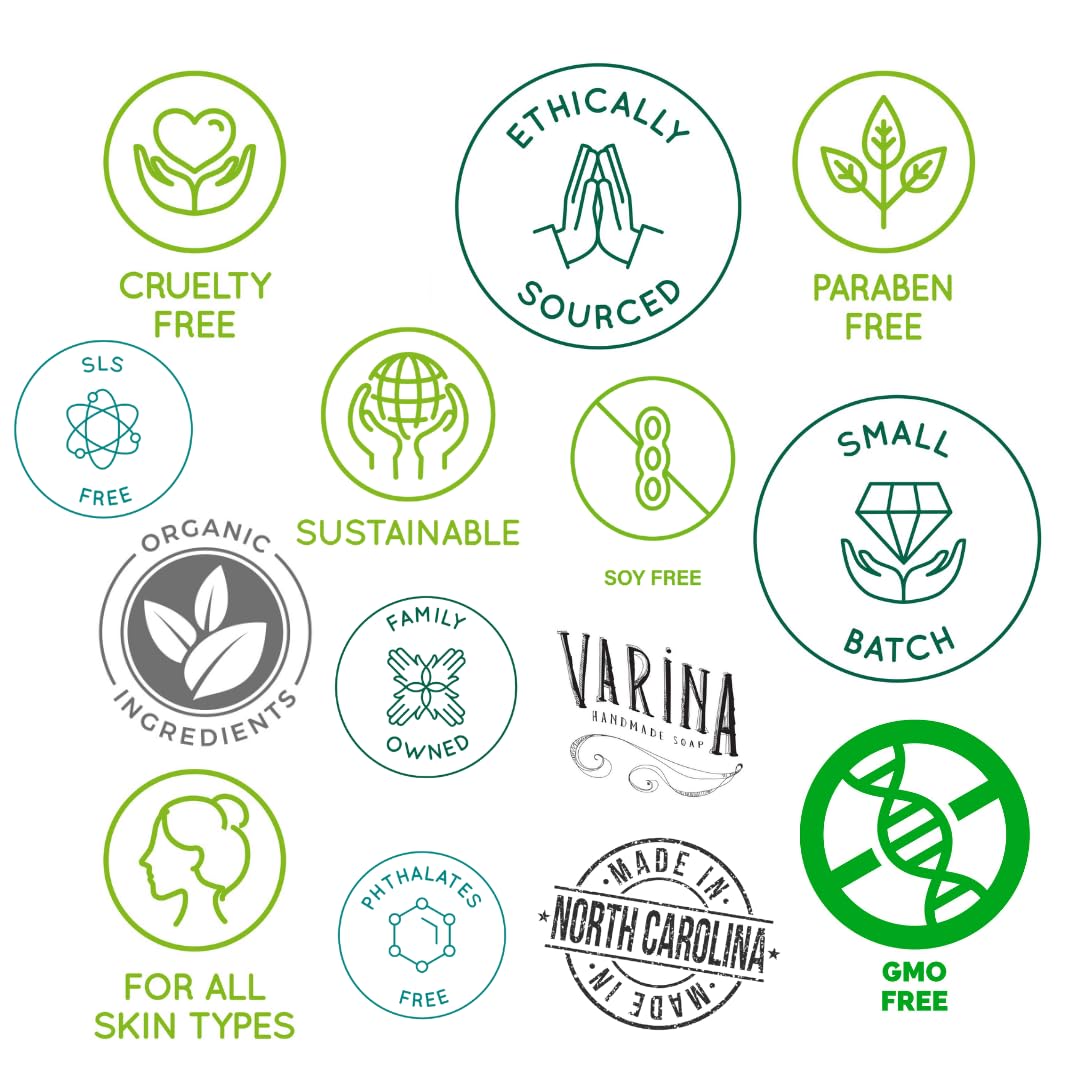 Varina Organic Bay Runner Bar Soap - Gentle Cleansing for Sensitive Skin, Spicy - 3 Pack