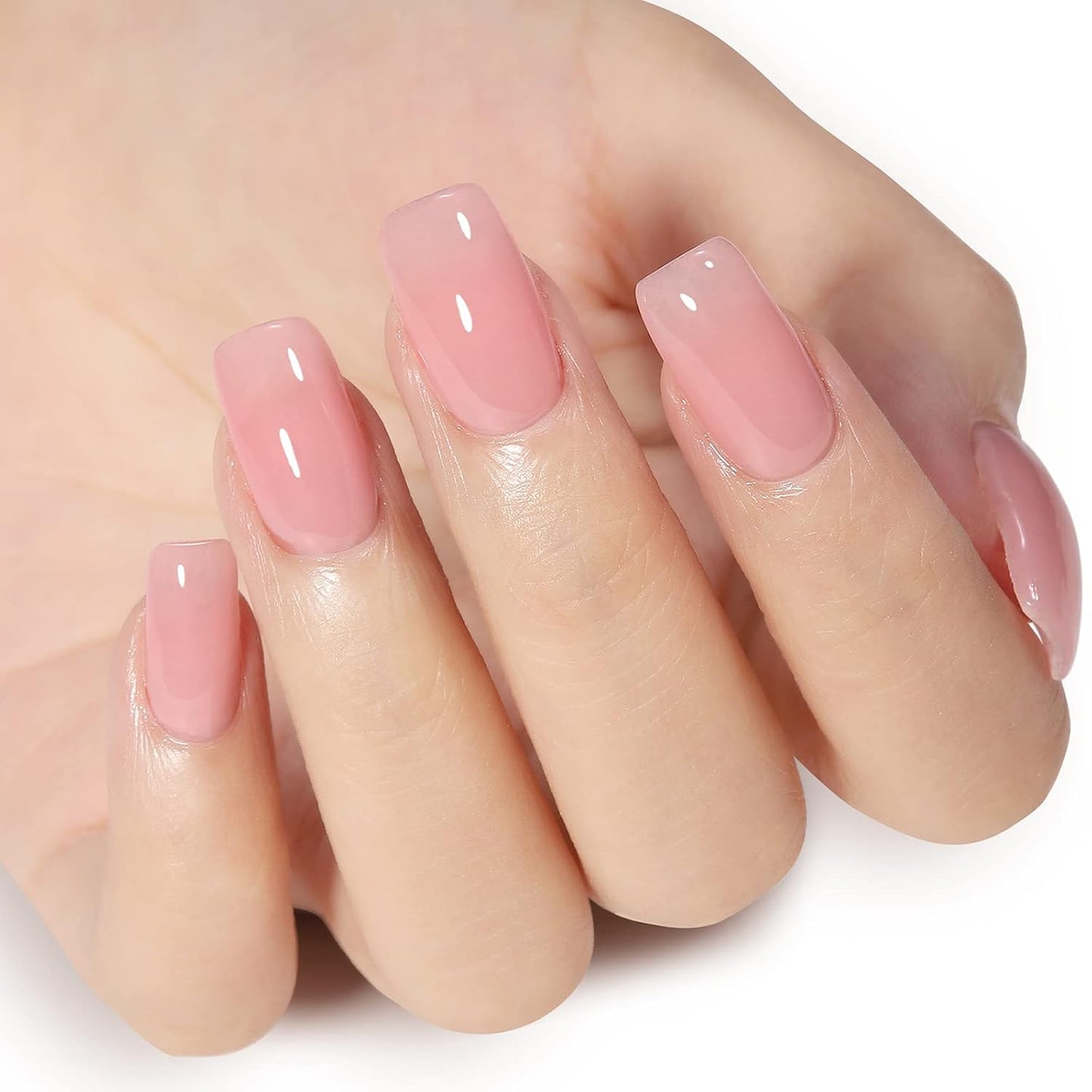 AILLSA Gel Nail Polish Nude Pink Gel Polish Sheer Neutral Color Jelly Gels Nail Polish Natural Translucent Soak Off U V Nails for Nail Art French Manicure at Home 0.51 Fl Oz /GB49