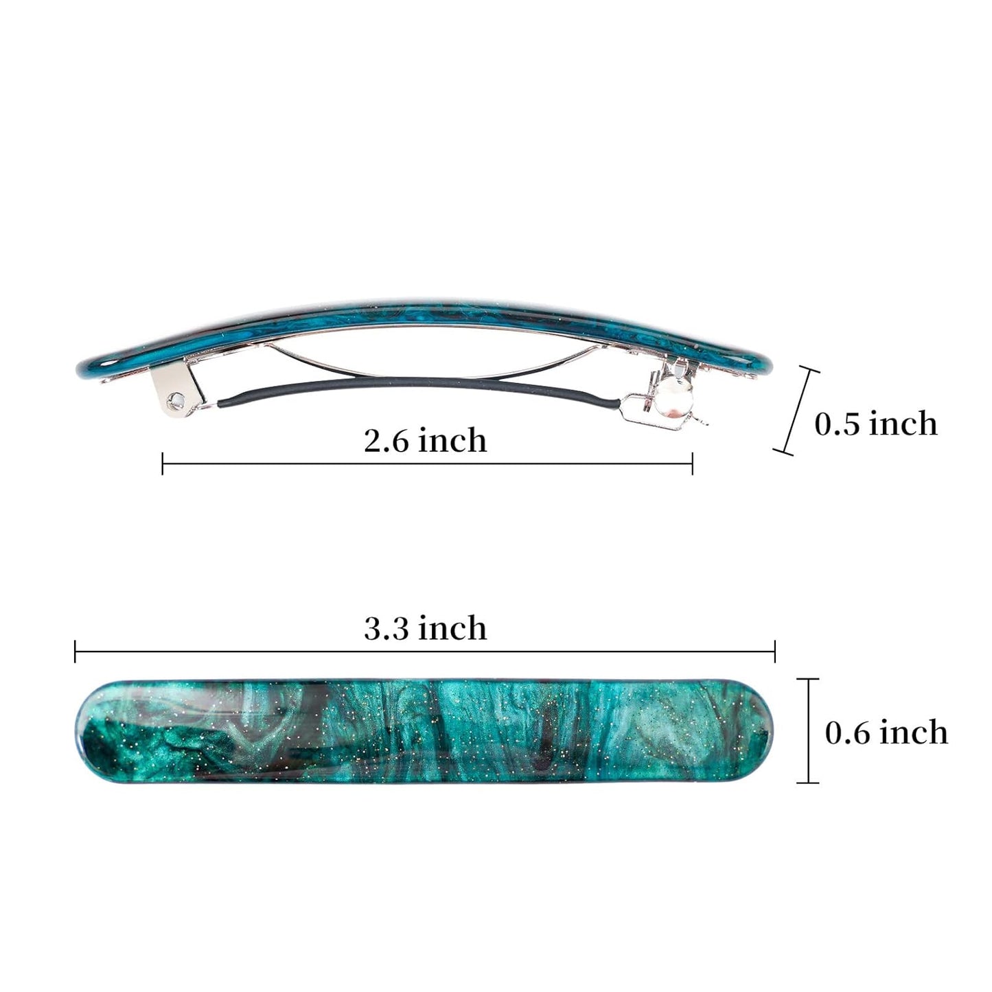 3PCS Hair Barrette for Women, French Hair Barrette Tortoise Shell, Automatic Hair Clips for Thick Medium Volume Hair, Hair Pin Retro Hair Clasp