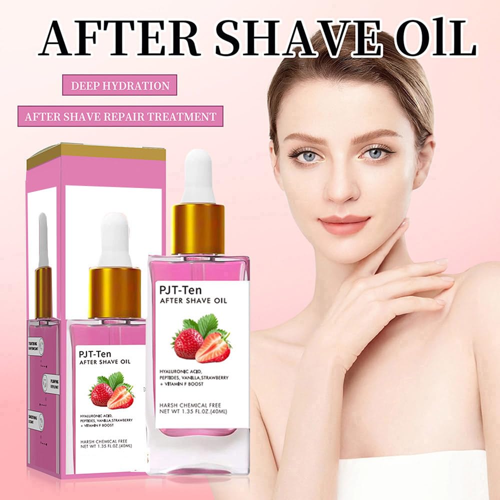 Strawberry Vanilla After Shave Oil, After Serve Oil for Smooth Skin, Moisturizing, Prevent Ingrown Hairs & Dryness, Reduce Ingrown Hairs & Dryness (2-PCS Strawberry Vanilla, One Size)
