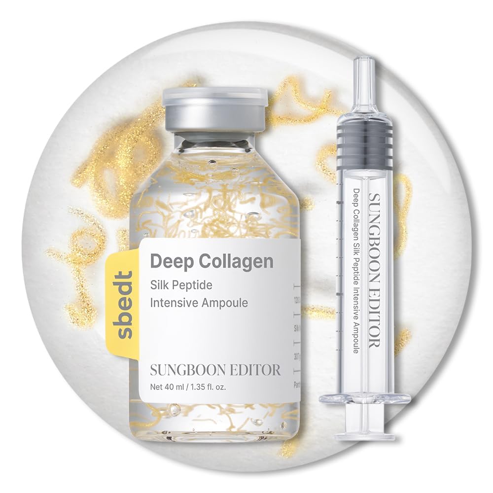 SUNGBOON EDITOR Silk Peptide Intensive Lifting Ampoule | Korean Anti-Aging Serum for Face with Collagen & 30 Peptide Complex | Skin Tightening & Firming (Botox Effect) | 72H Hydration