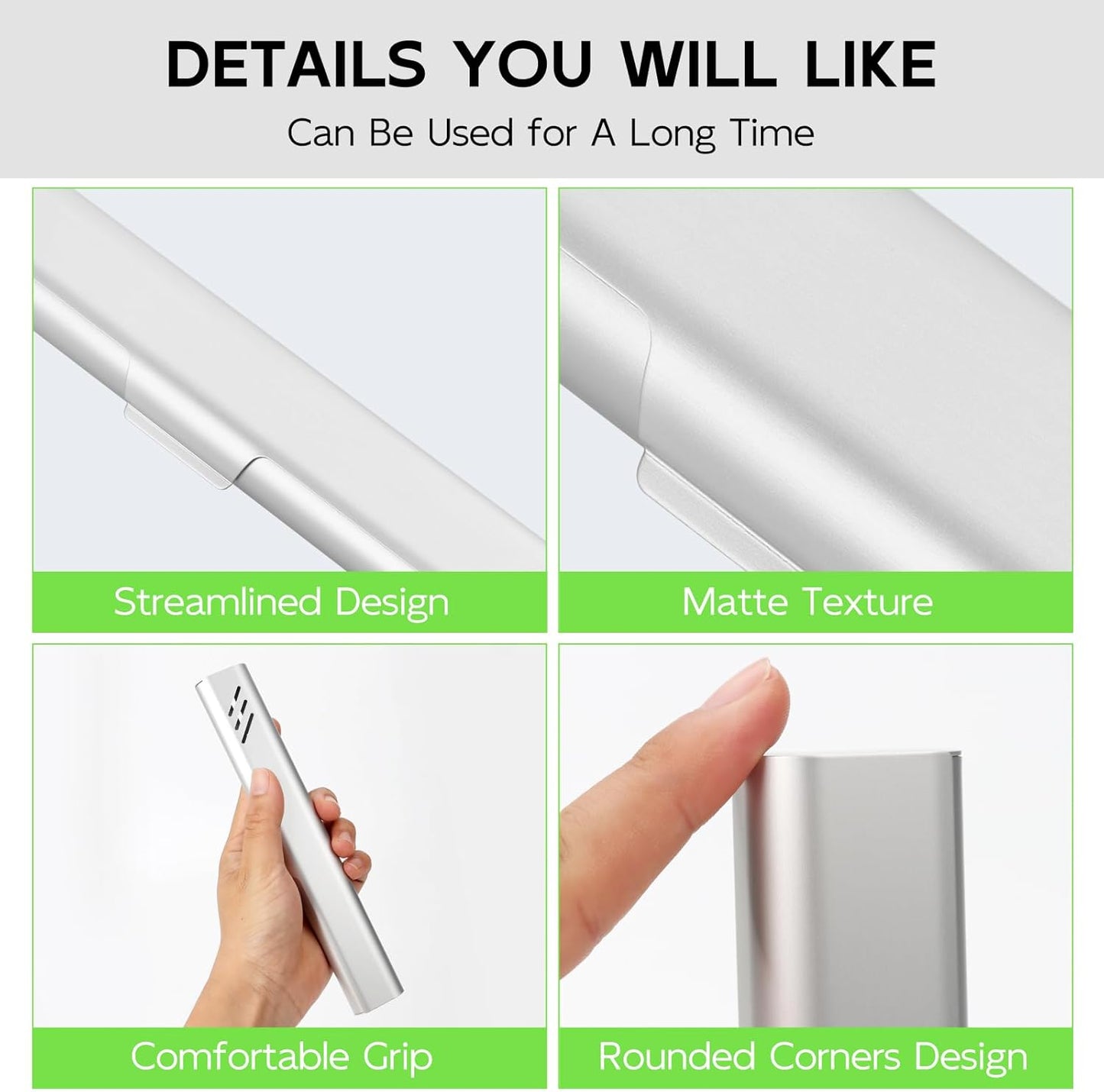 Travel Toothbrush Case, Portable Toothbrush Holder, Durable Aluminum Toothbrush Storage Box, Small Breathable Manual Toothbrush Container for Traveling, School, Camping, Business Trip - Sliver