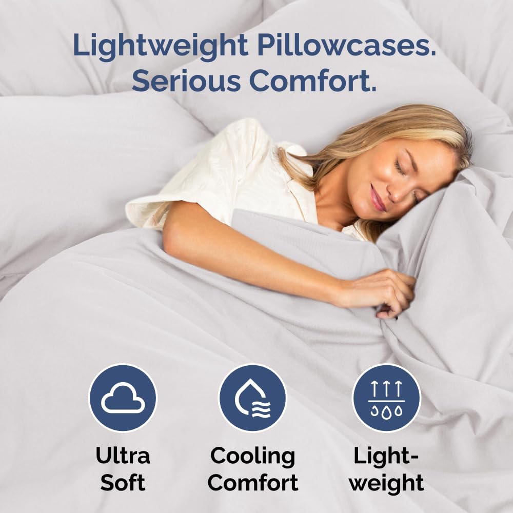 King Pillow Cases Set of 6 - Ultra Soft Hotel Quality Pillowcase Covers - Comfy, Cozy & Wrinkle Free - Shrink, Stain and Fade Resistant - Machine Washable Pillow Protectors - 6 Piece Set - French Grey