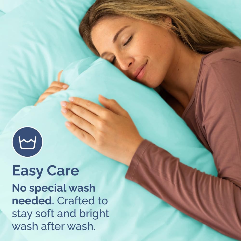 King Pillow Cases Set of 6 - Ultra Soft Hotel Quality Pillowcase Covers - Comfy & Wrinkle Free - Shrink, Stain & Fade Resistant - Easy-Care, Machine Washable Pillow Protectors - 6 Piece Set - Spa Blue