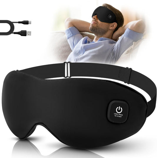 Silk Cordless Heated Eye Mask, Washable Heat Eye Compress for Dry Eye Electric Eye Heating Pad Warm Eye Mask for Eye Fatigue Stye Sinus Blepharitis MGD Gifts for Men Women