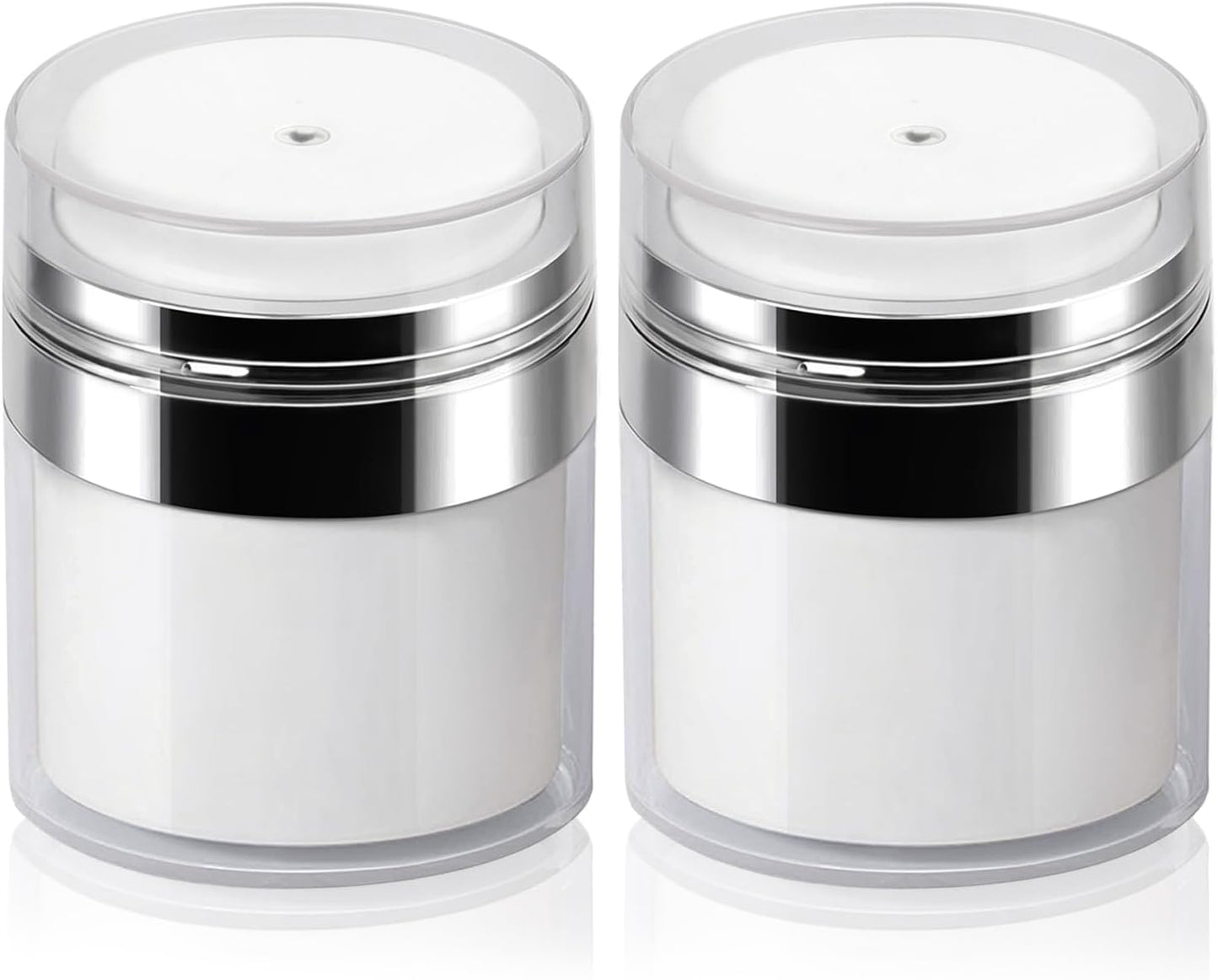 2Pack 15ml Airless Pump Jar - 0.5 Oz Moisturizer Pump Dispenser, Travel Lotion Container Vacuum Bottle for Skincare, Thick Moisturizer