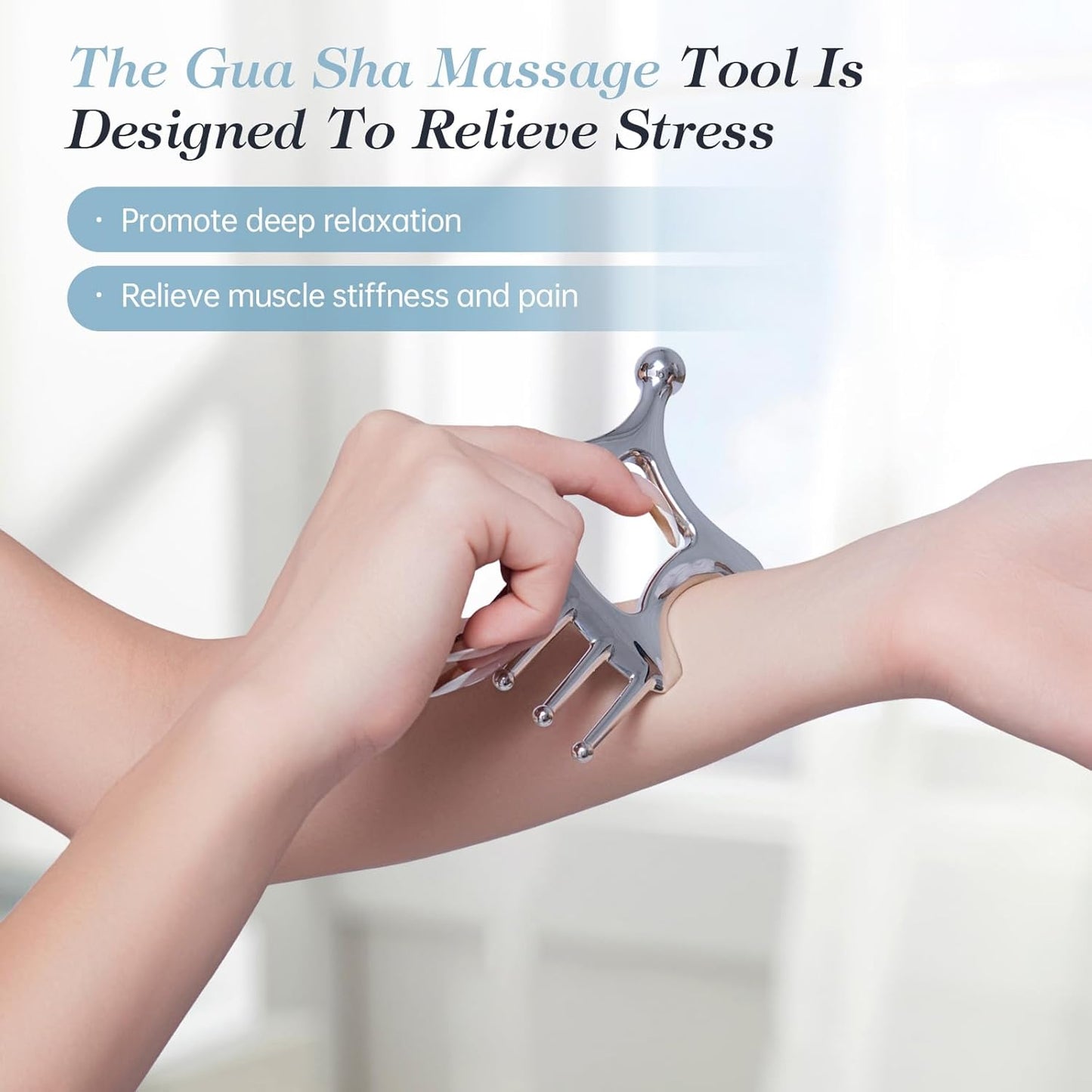 Gua Sha Tool with Handle,5in1 Scalp Massage Tool for Head&face&Body,Protable Scalp Massage Comb Guasha Tool for Deep Relaxation and Relieving Fatigue & Pain,Scalp Massager Gua Sha for Office Home SPA