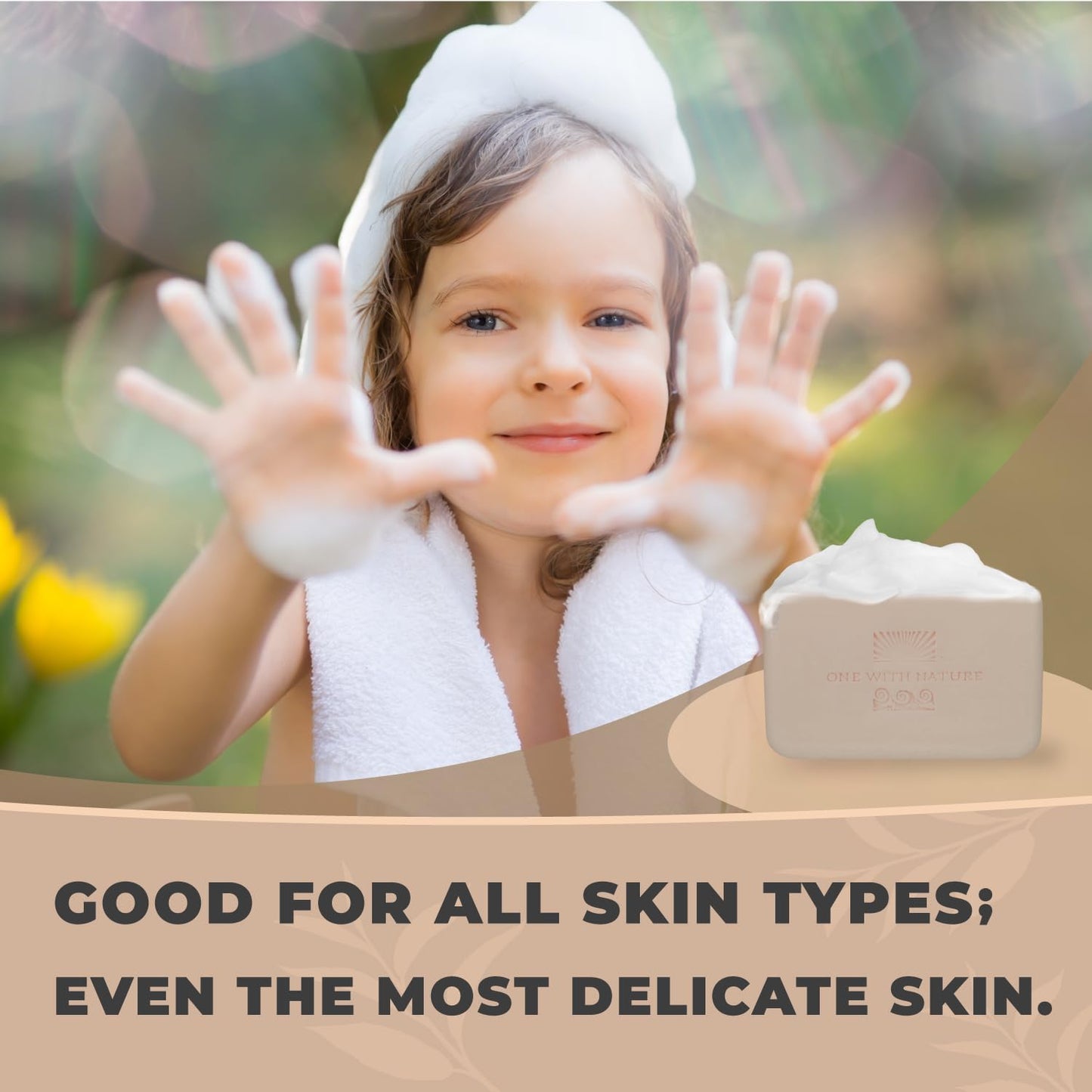 One With Nature Dead Sea Salt Shea Butter Soap 7oz 3-Pack – Purifying and Exfoliating Soap Bar with Dead Sea Minerals for Face & Body, for Men & Women