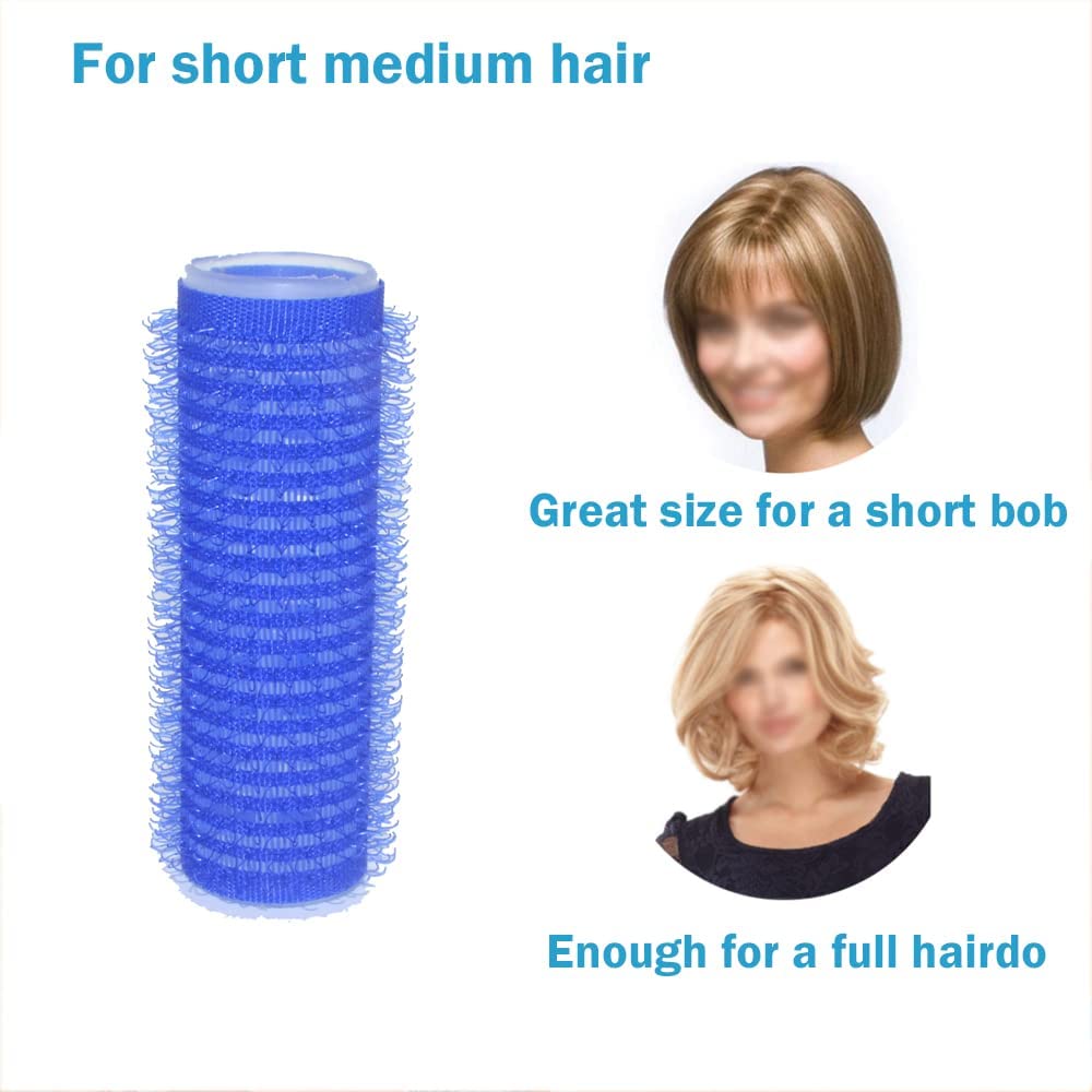 12PCS Flexi Rod Hair Roller For Medium Short Hair, Heatless Roller Hair Curler For Bangs, Aquamarine blue