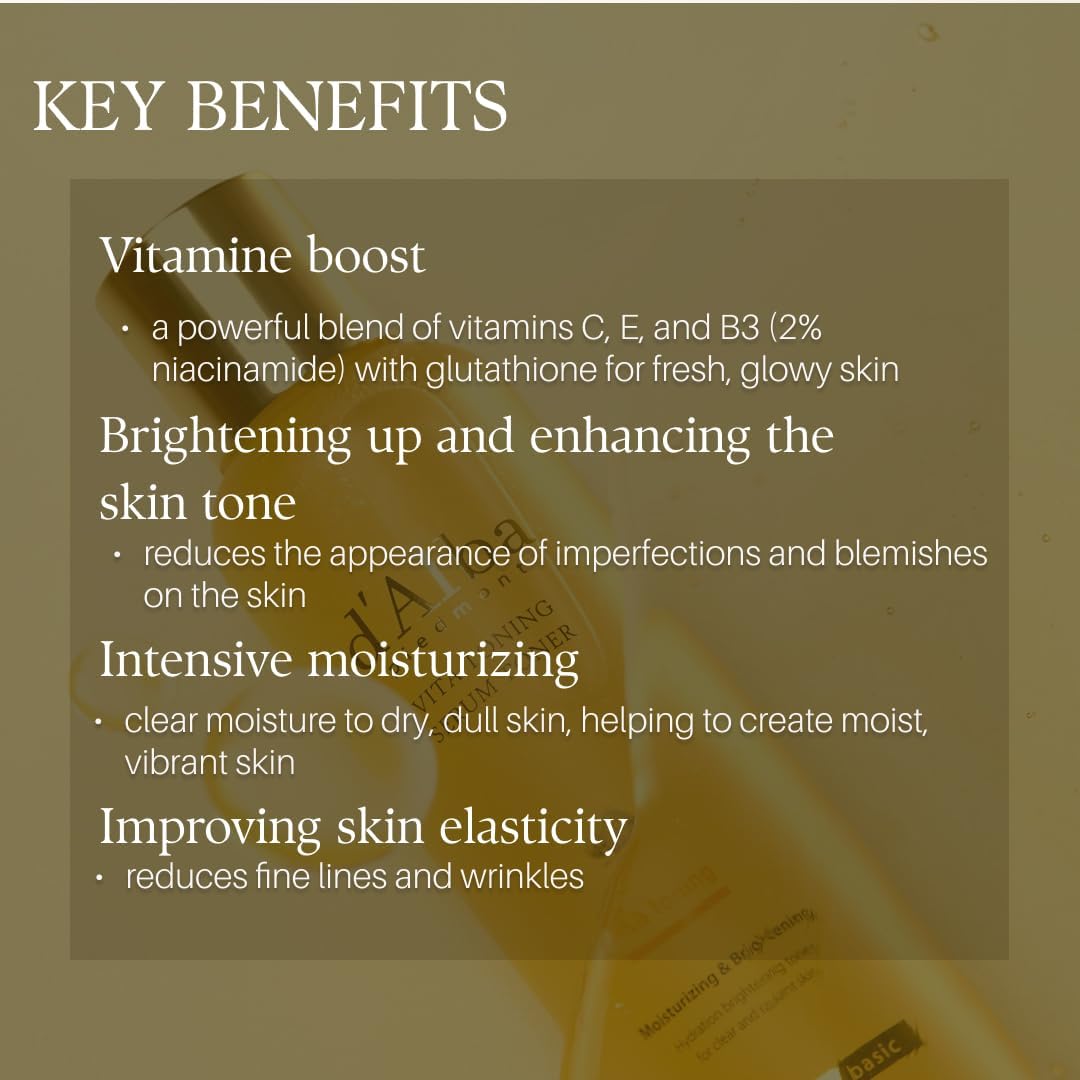 d'alba Piedmont White Truffle Vita Toning Serum Toner, Glass Skin with Double Vitamin Skincare, Face Moisturizer, (6.08fl. oz)