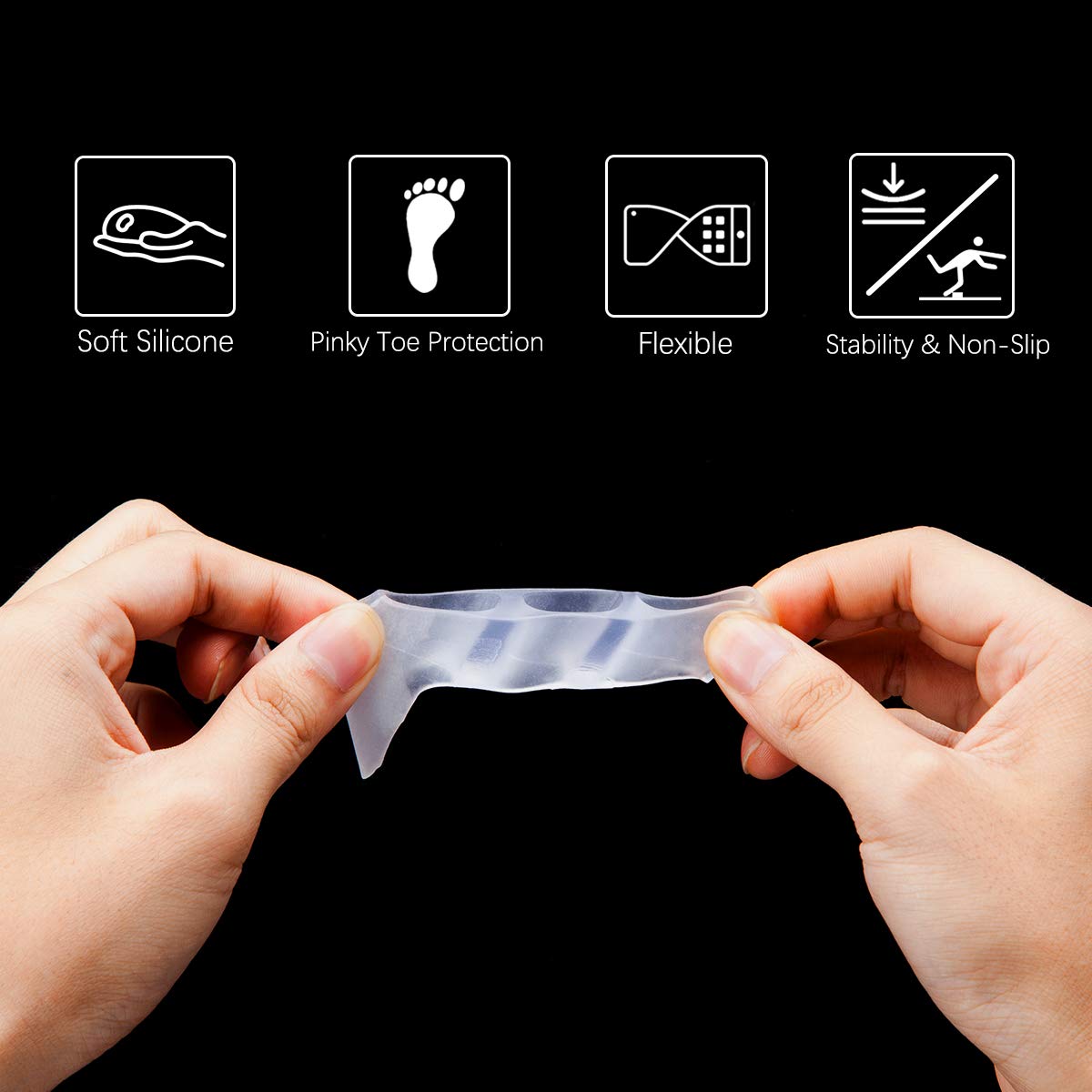 Toe Spacers, Pinky Toe Separators Straightener with 3 Loops for Curled Toes/Overlapping Toes/Foot Pain/Bunion Corrector and Bunion Relief for Men Women, 6 Pcs/ 3 Pairs