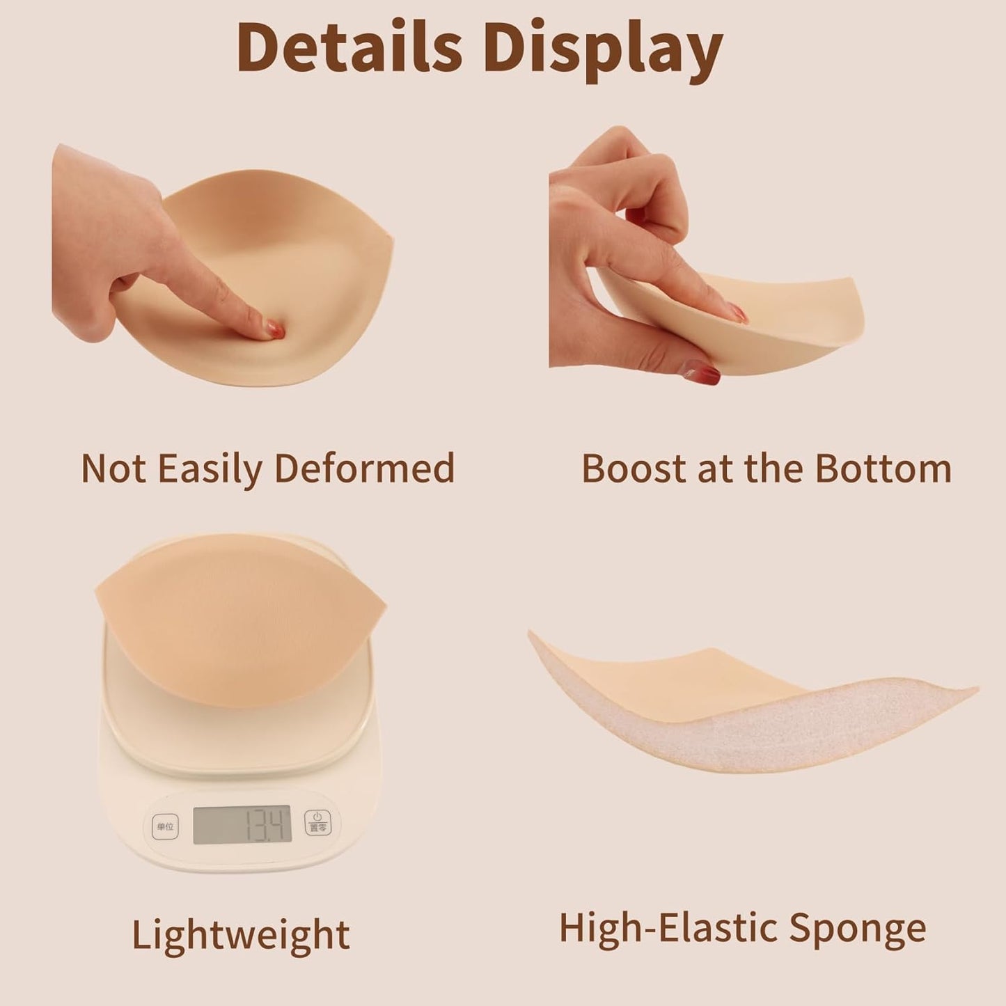 BeaGirl Bra Pad Inserts Breathable Breast Enhancers Inserts for Women Bikini Sports Bra 3 pairs