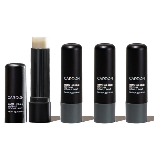 Cardon Lip Balm for Men - Matte Finish, Anti-Shine - Deeply Hydrating Lip Moisturizer for Dry, Chapped Lips that Smooth and Soothes with Korean Formulation - 4 Pack