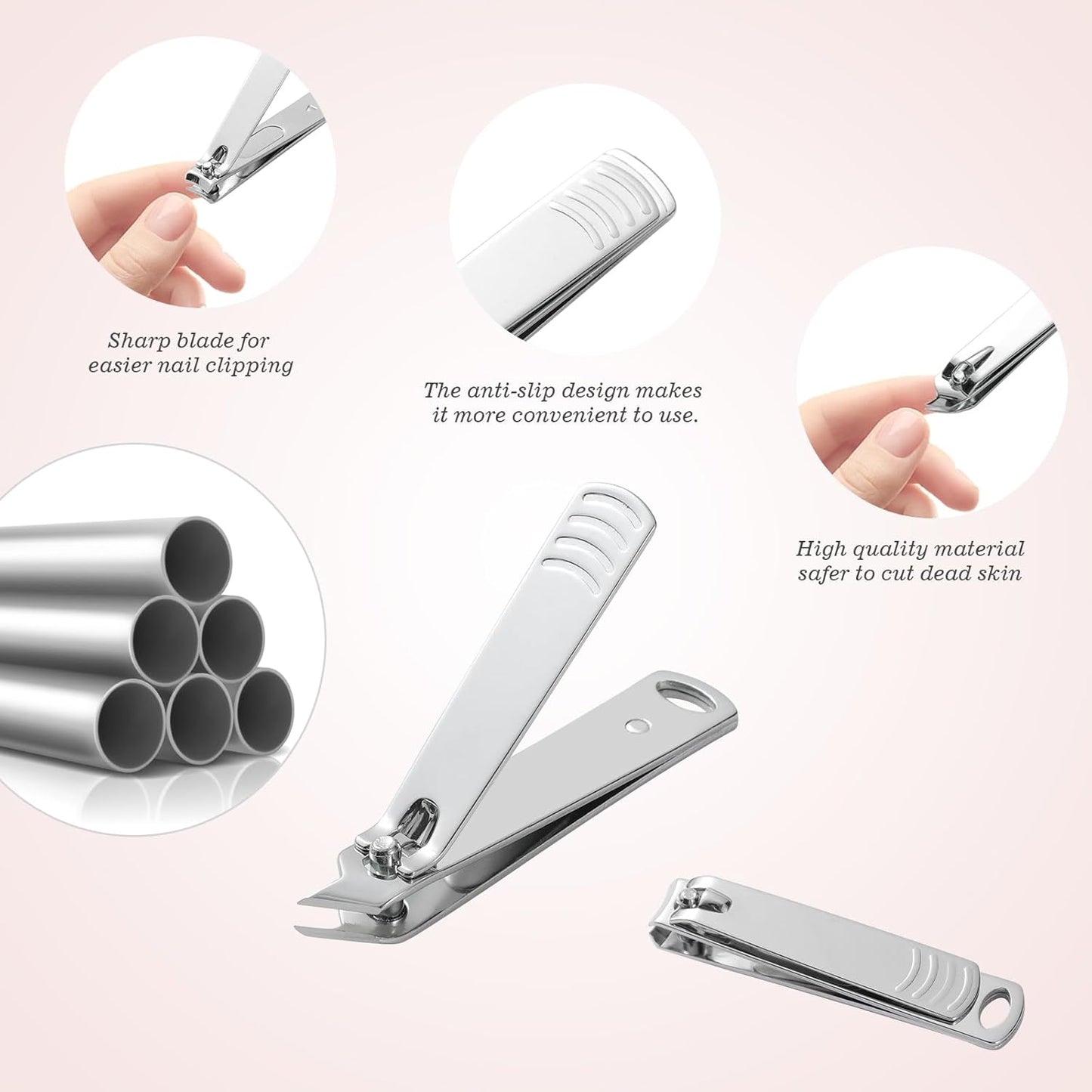 Manicure Pedicure Set, Nail Clipper Set 10-Piece Set Professional Manicure Kit Nail Kit with Portable Pink Travel Case Gift for Men Boyfriend Parent