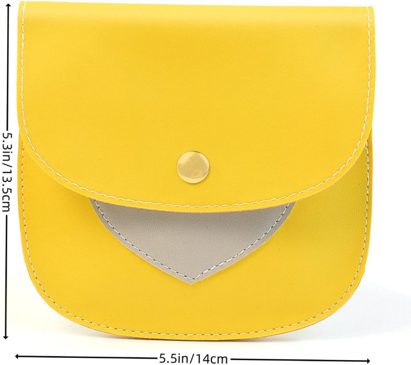 1Pcs Leather Sanitary Napkin Storage Bag, Portable Period Kit Bag, Pad Pouch Tampon Sanitary Napkin Receptacle (Yellow)