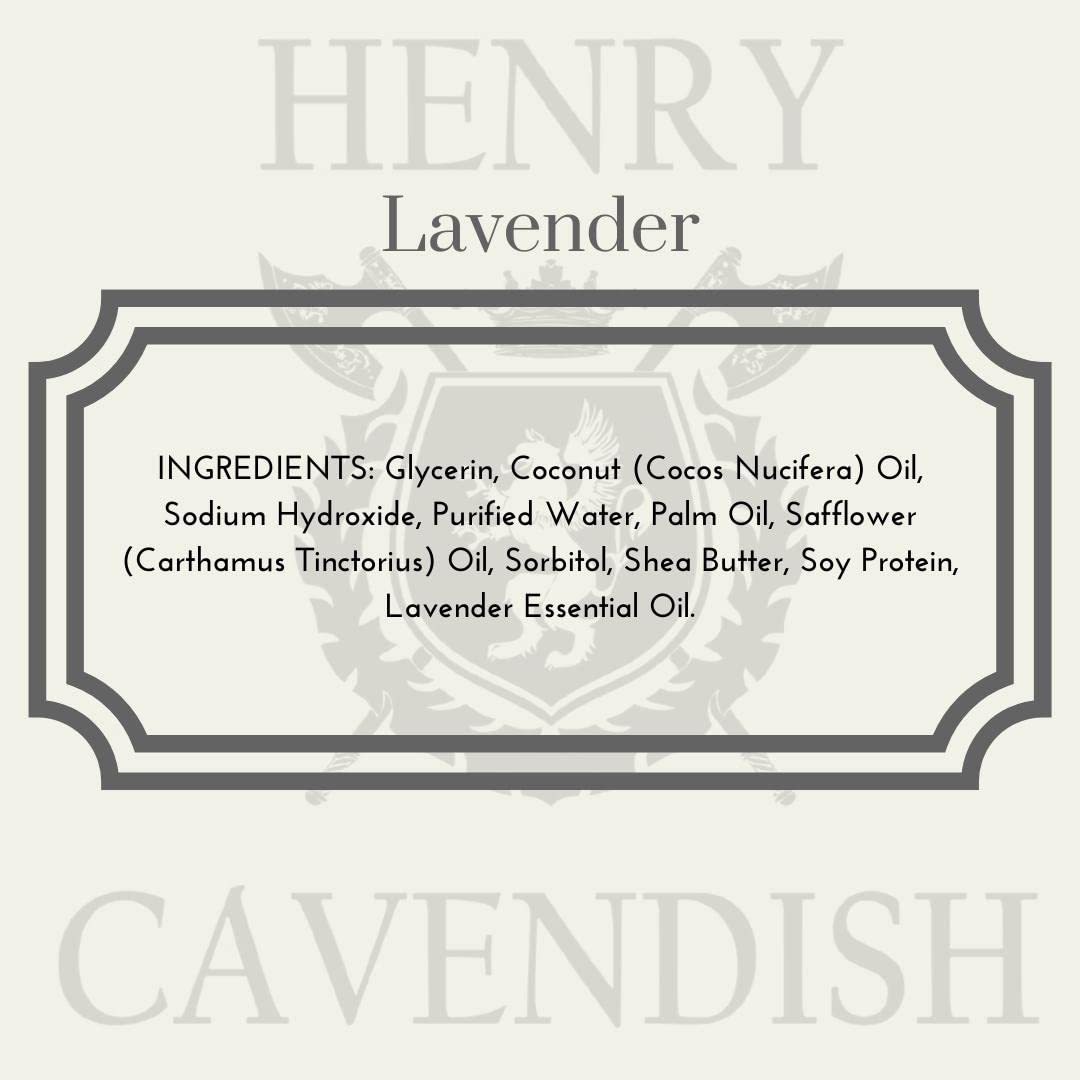 Henry Cavendish Lavender Shaving Soap with Shea Butter & Coconut Oil. Long Lasting 4 oz Puck Refill. Mens Shave Soap. All Natural. Rich Lather, Smooth Comfortable Shave. For Ladies and Gentlemen.