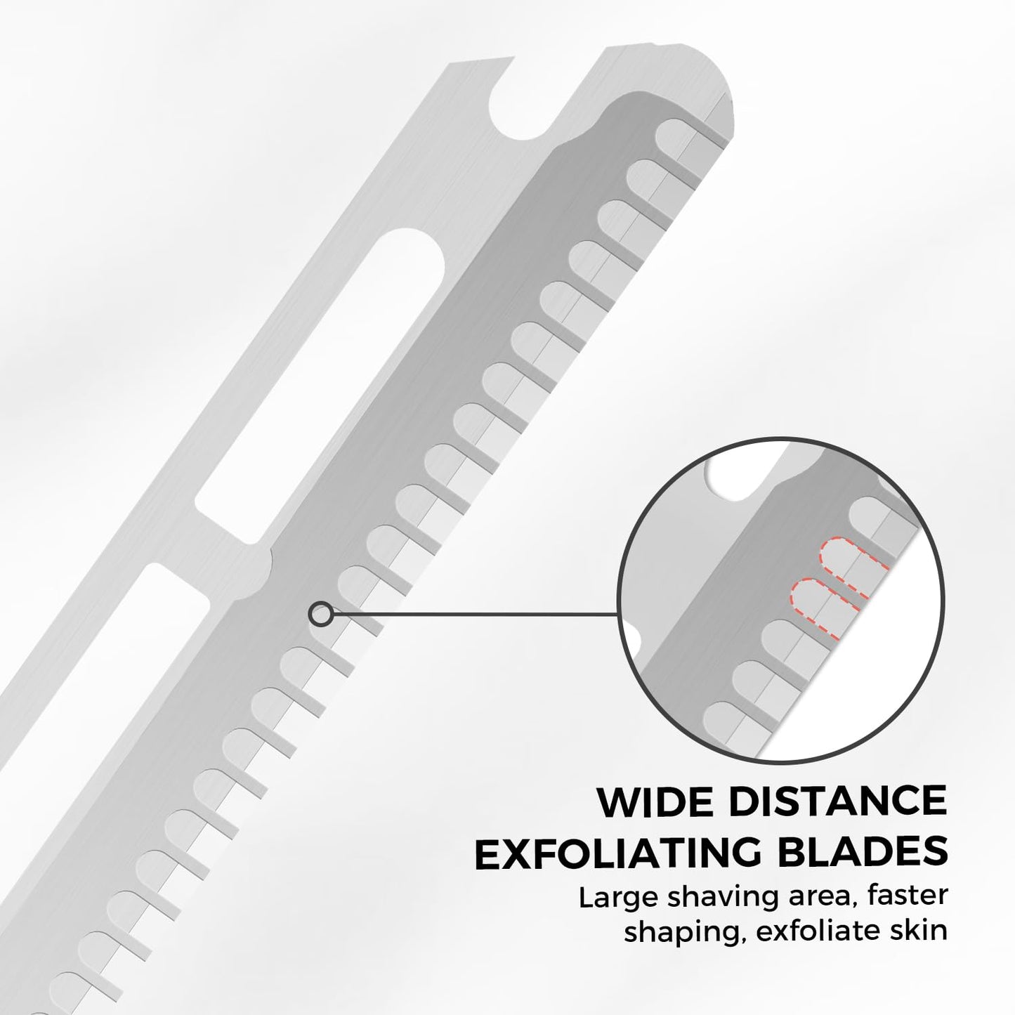 ZOMCHI Dermaplaning Razor Refills, Set of 10 Replacement Blades, Wide Distance, Metal, Plastic Free, Eyebrow Razor Blades