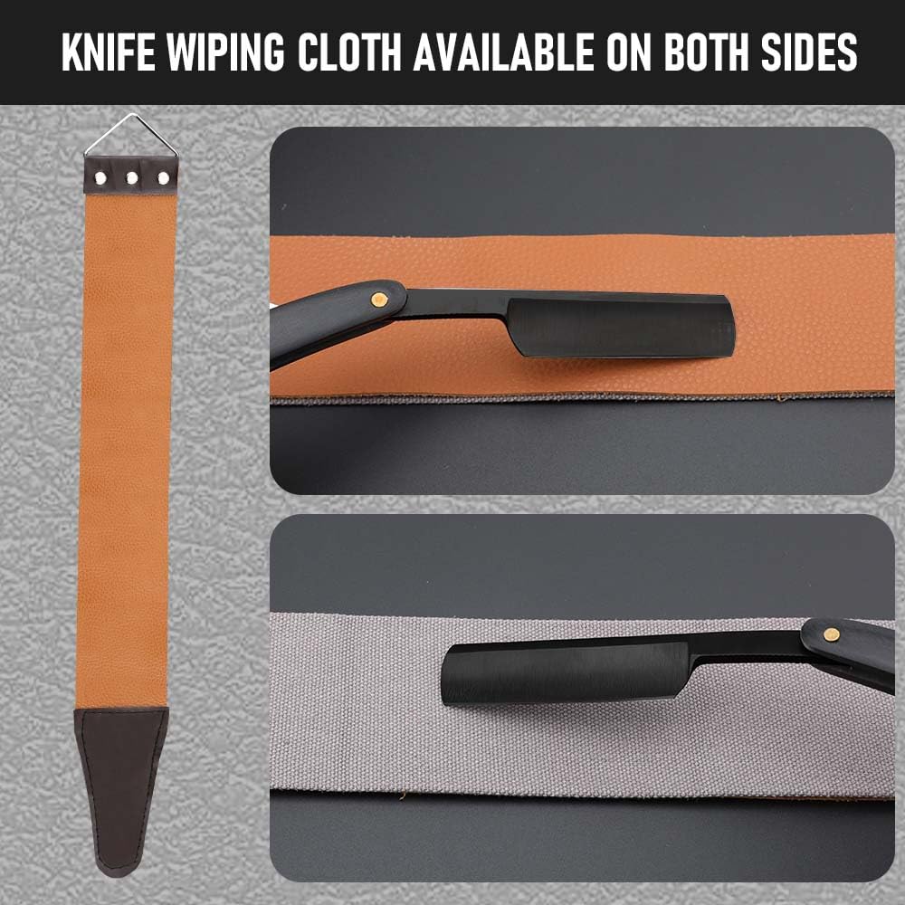 Straight razors for men,Straight Edge Barber Razor Premium Stainless Steel Shaver Razor with Shaving Strop for Men Home (NO.179-1)