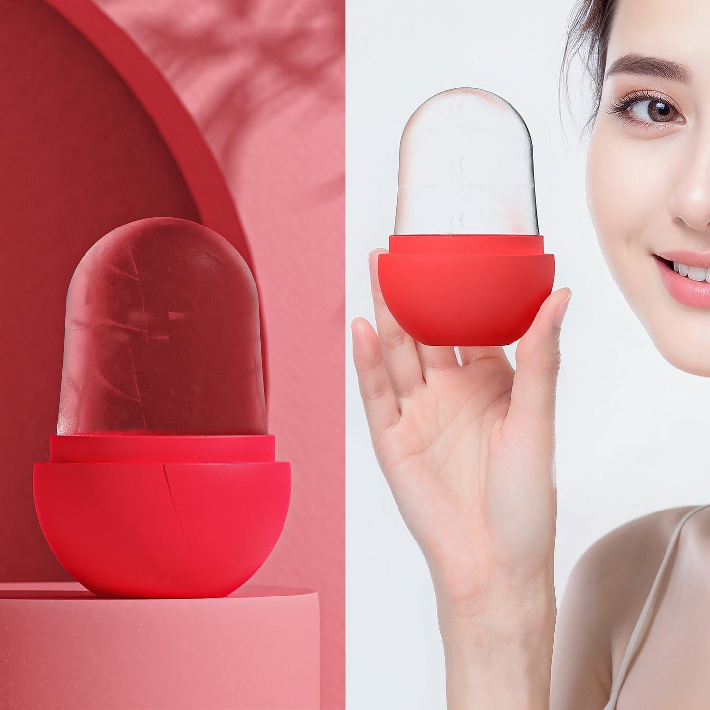 Silicone Ice Mold Facial Rollers, Care Tools Massager for Face, Eyes, Neck, Relieve Fine Lines and Wrinkles, Beauty Ice Roller Skin Care Tools Gifts for women Gift