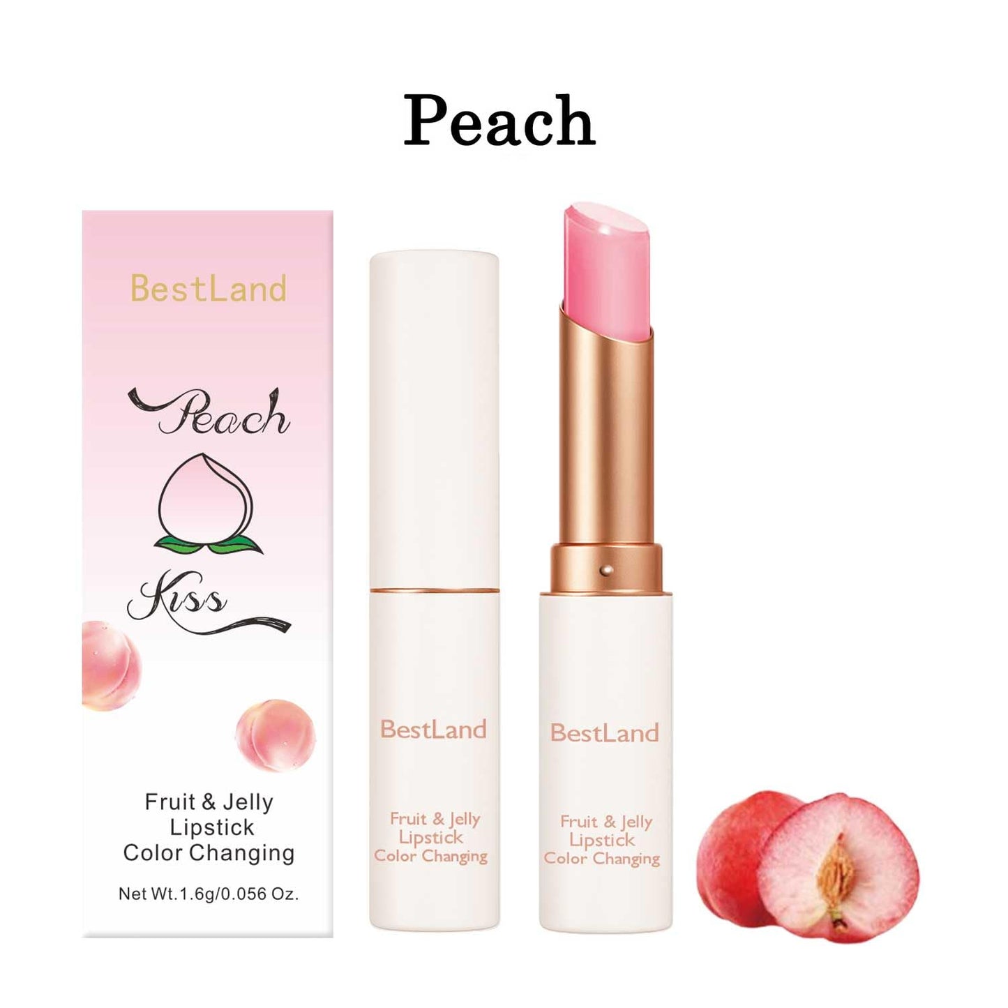 6 Pcs/Set Peach Aloe Vera Strawberry Blueberry Avocado Grape Jelly Lipstick Set Temperature Change Moisturizer flower Lip Stick Long Lasting Nutritious Lip Balm Magic Color Change Lip Gloss