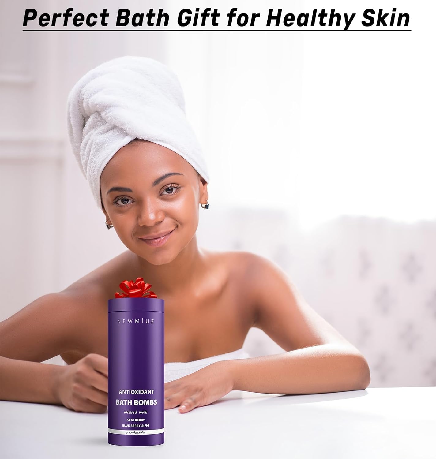 Natural Bath Bombs Skin Nourishing Detox Moisturize Antioxidant Acai Blueberry Luxury Fizzing Spa Bubble Bath Gift Set for Sensitive Skin Stress Relief Relaxation Gift Birthday Christmas