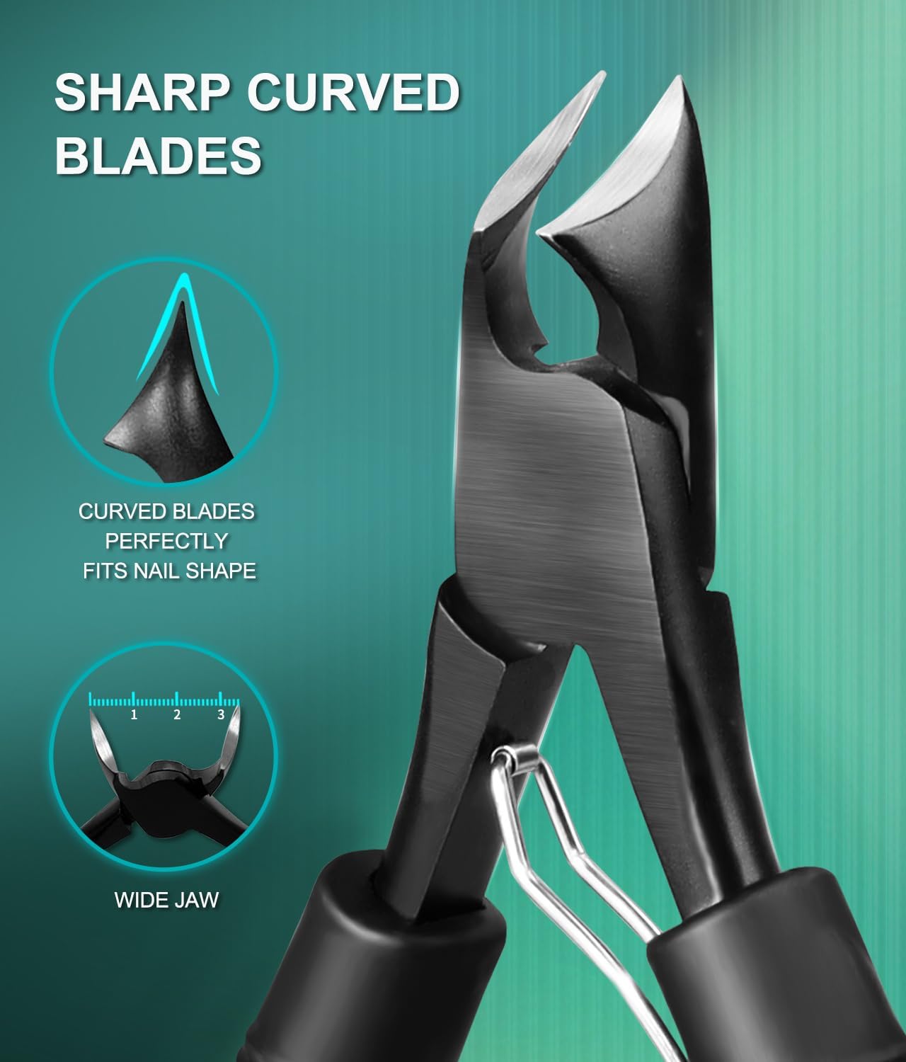 Wide Jaw Thick Toenail Clippers Thick Nails, Podiatrist Ingrown Toe Nail Tool Kit for Men Seniors Professional Sharp Heavy Duty Nail Cutter Set, Anti-Slip Handle Nails Trimmer