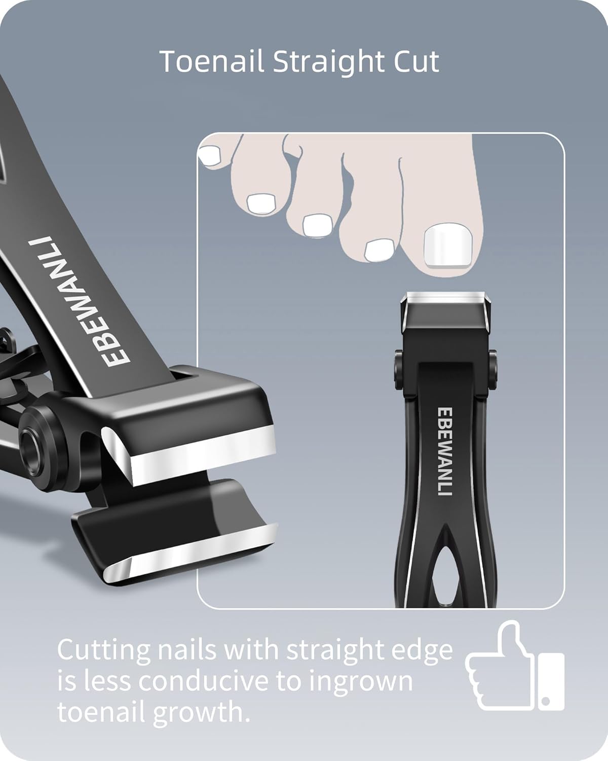 Straight Nail Clipper, 17mm Wide Jaw Opening Toe Nail Clippers, Extra Large Toenail Clippers for Thick Toenails, Heavy Duty Toenail Clippers for Seniors, Men, Women