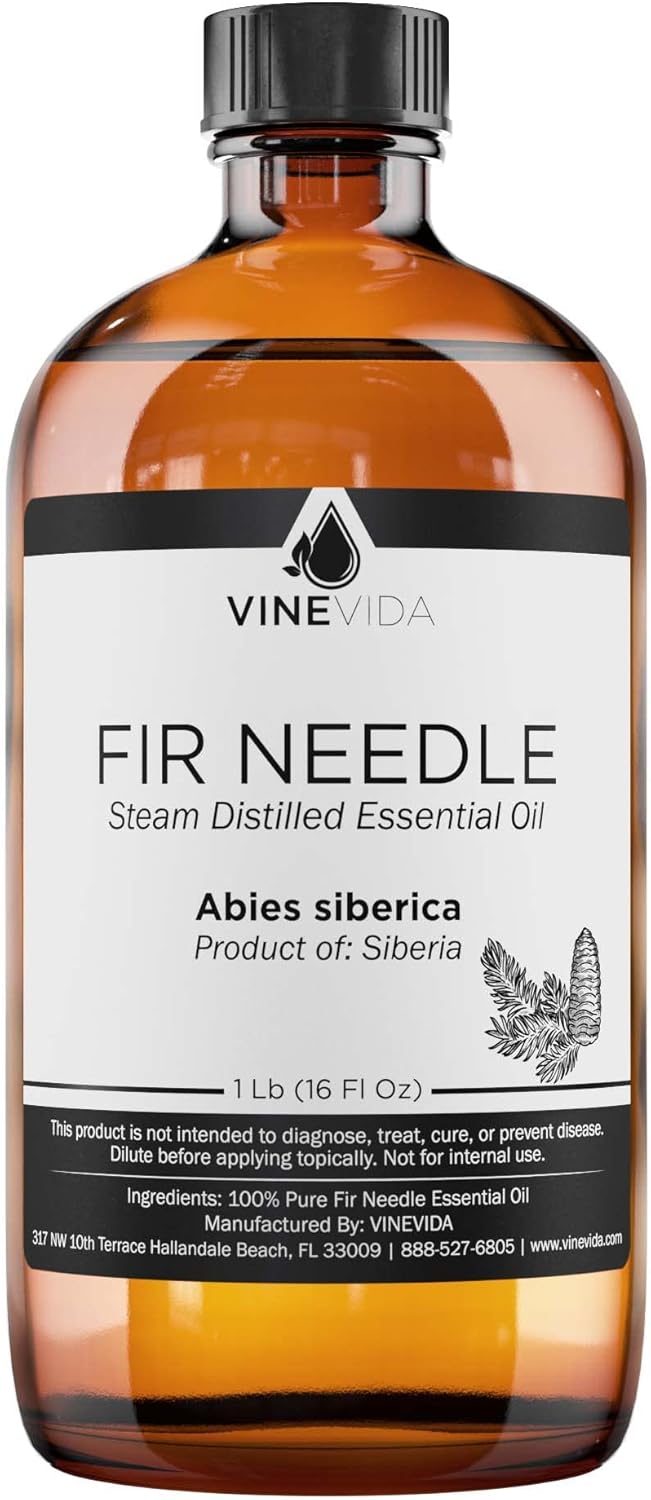 VINEVIDA Fir Needle Essential Oil - 16 oz - Undiluted - DIY Candle Scents - Bulk for Soap Making