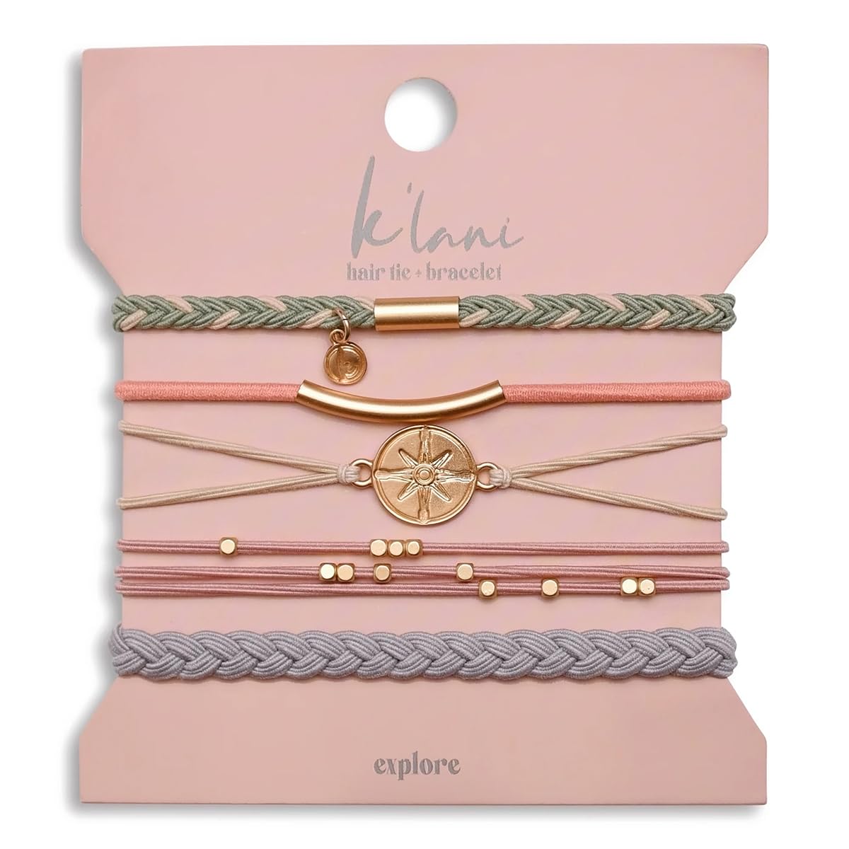 K'lani Hair Tie Bracelets for Women - Elastic Hair Bands That Double as Stylish Jewelry - Explore - Large